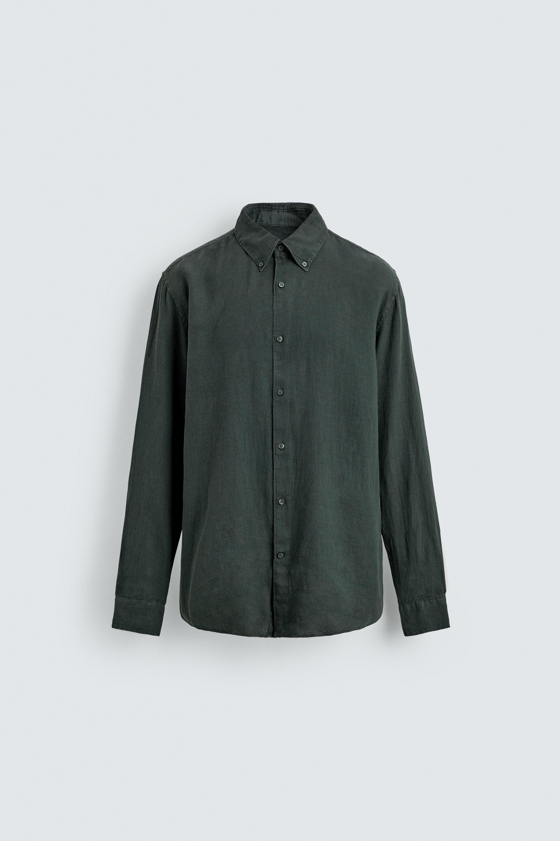 100% LINEN REGULAR FIT SHIRT by ZARA