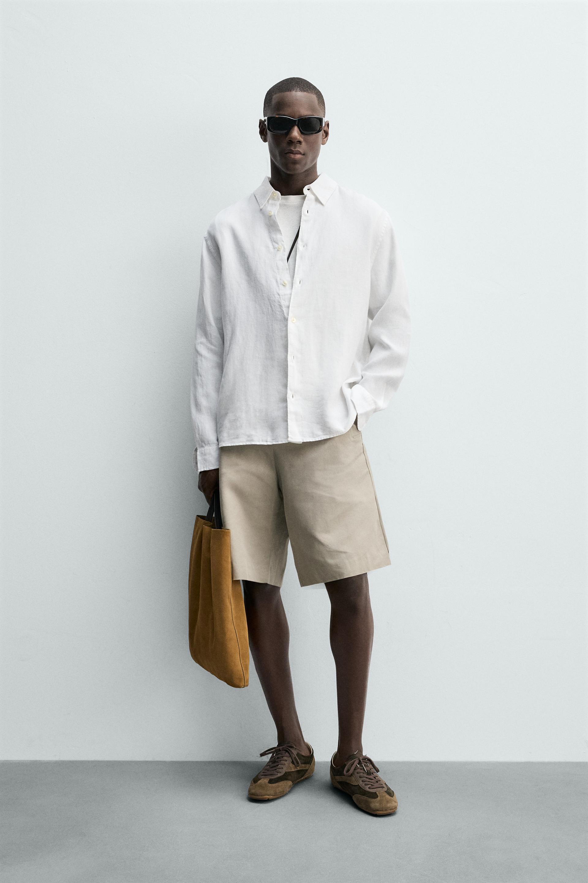 100% LINEN REGULAR FIT SHIRT by ZARA