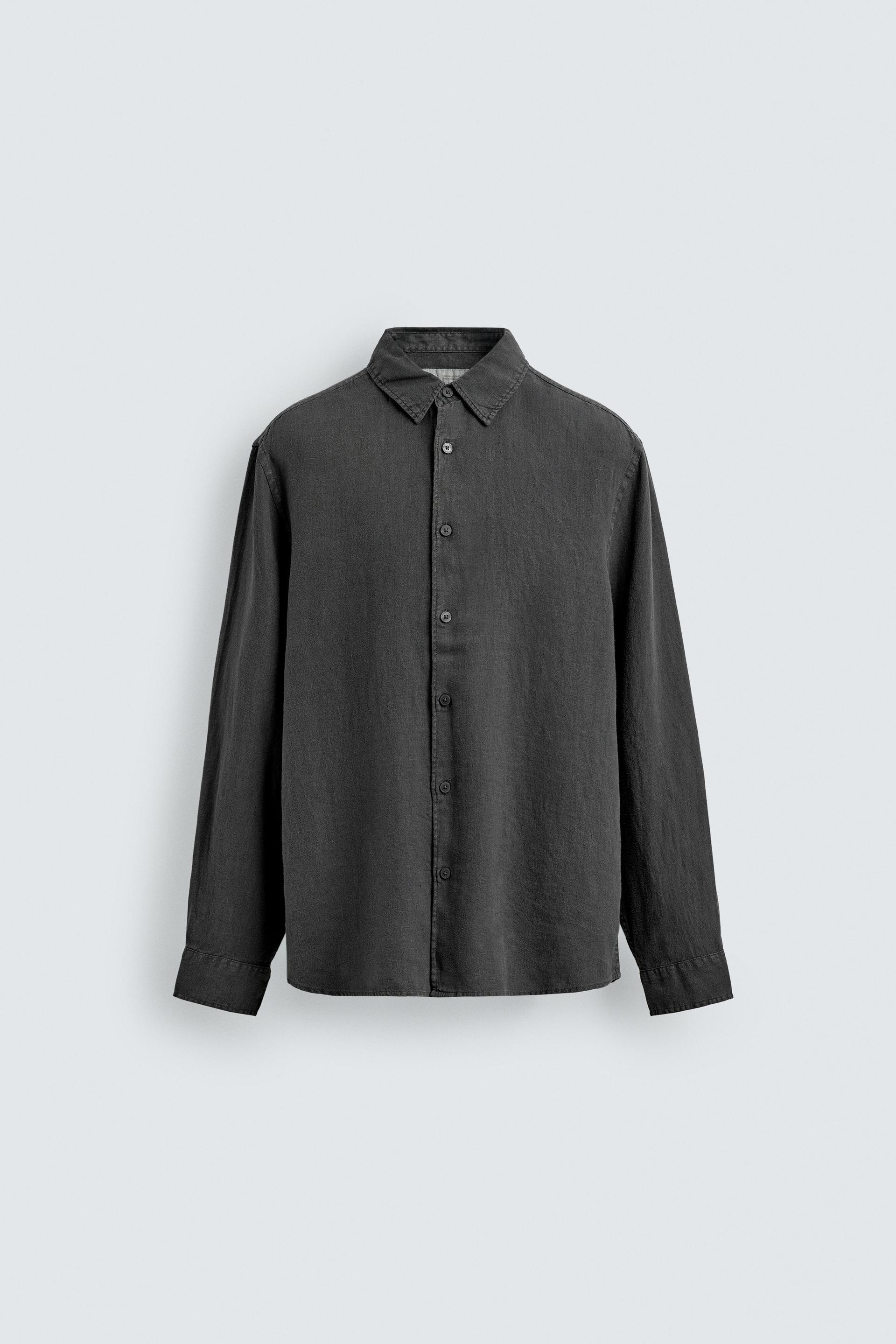 100% LINEN REGULAR FIT SHIRT by ZARA