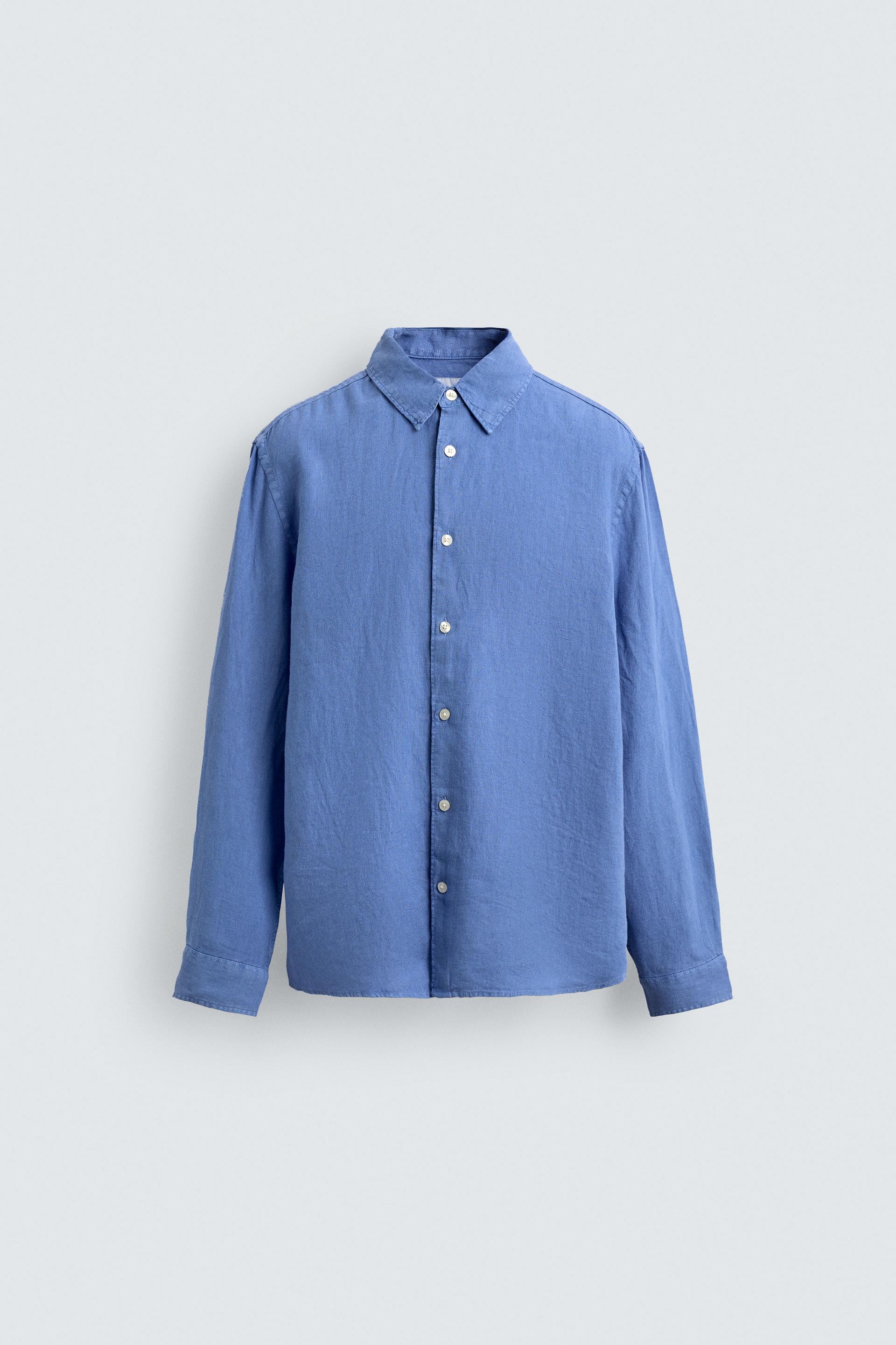 100% LINEN REGULAR FIT SHIRT by ZARA