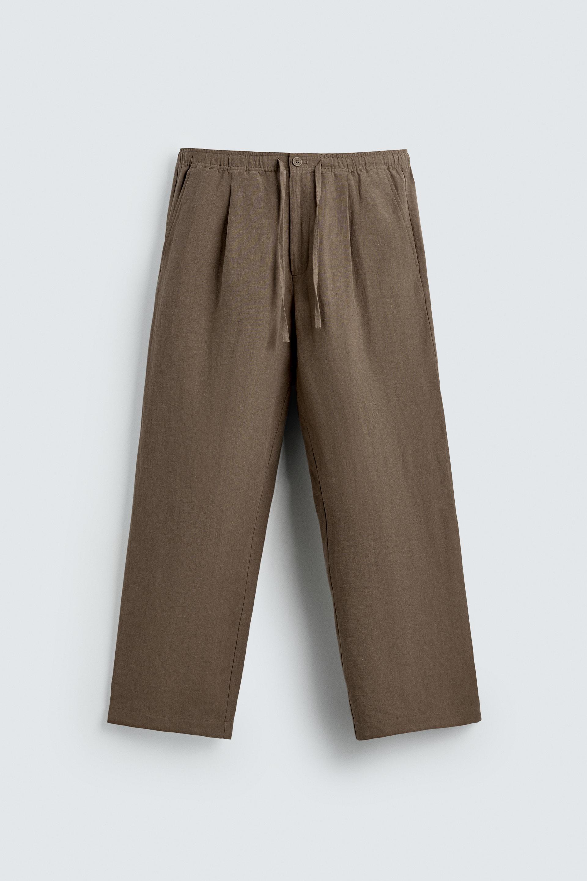 100% LINEN RELAXED FIT PANTS by ZARA
