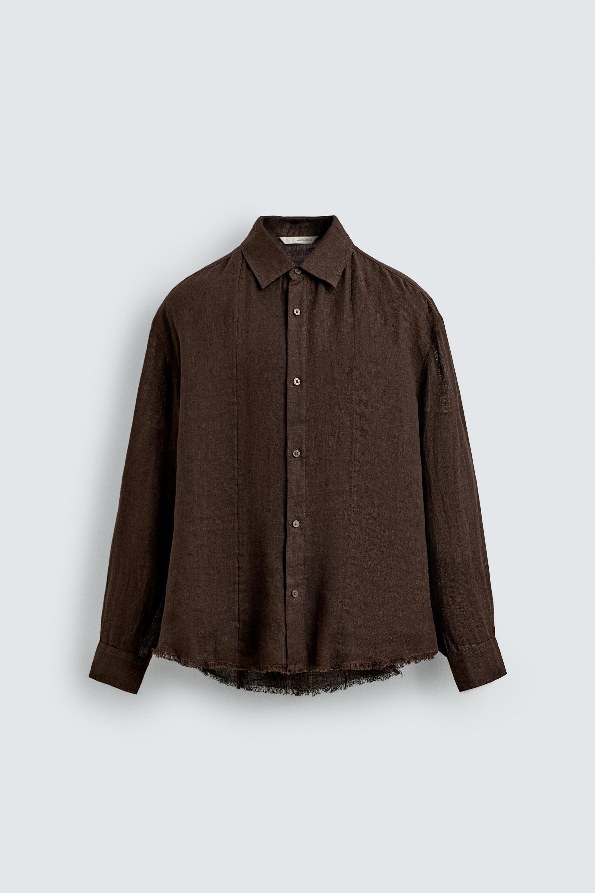 100% LINEN SEMI-SHEER SHIRT by ZARA