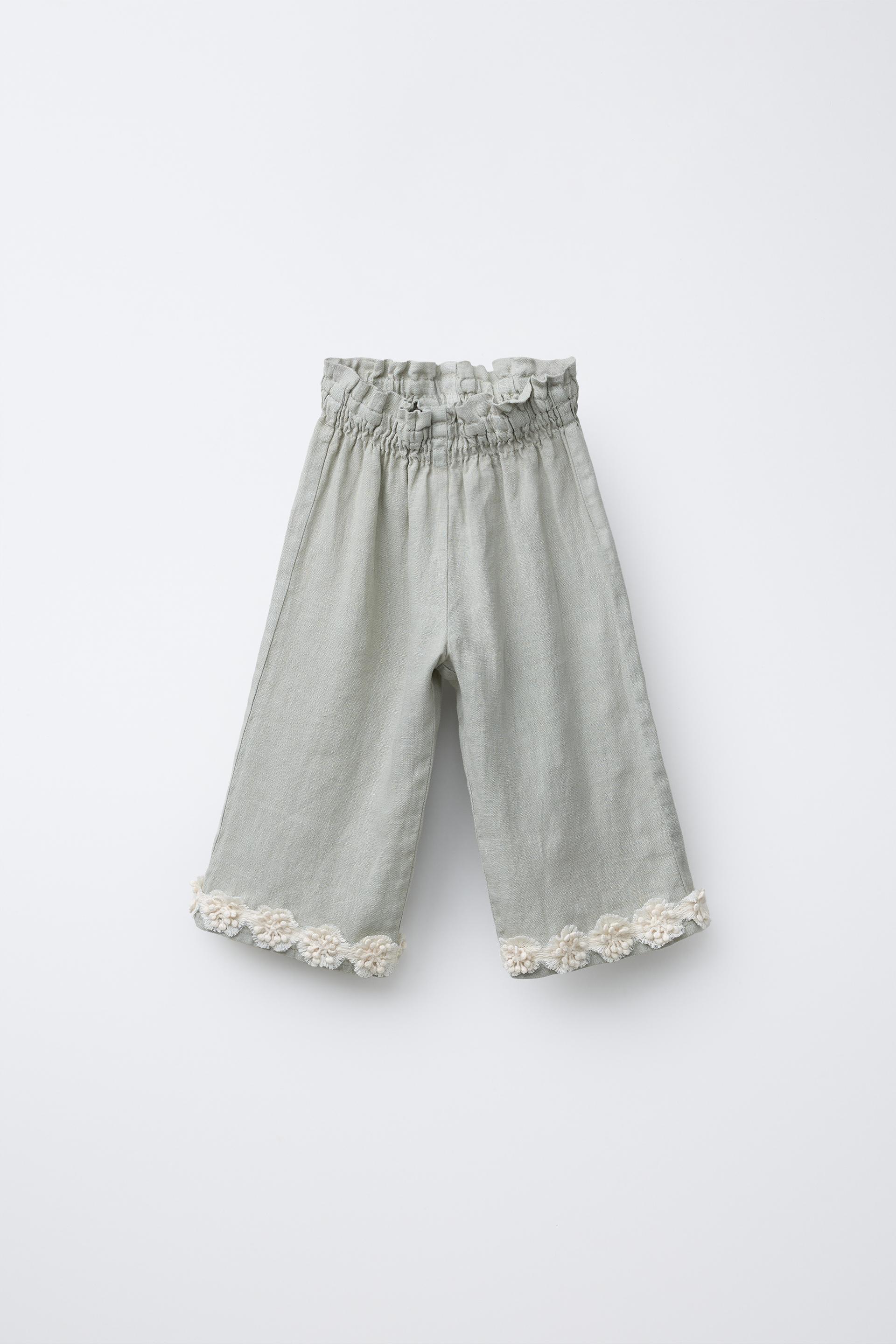 100% LINEN STRAIGHT-LEG PANTS by ZARA