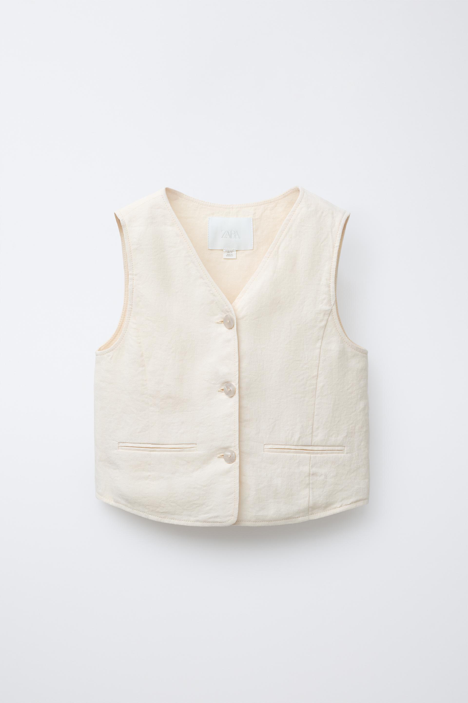 100% LINEN VEST by ZARA