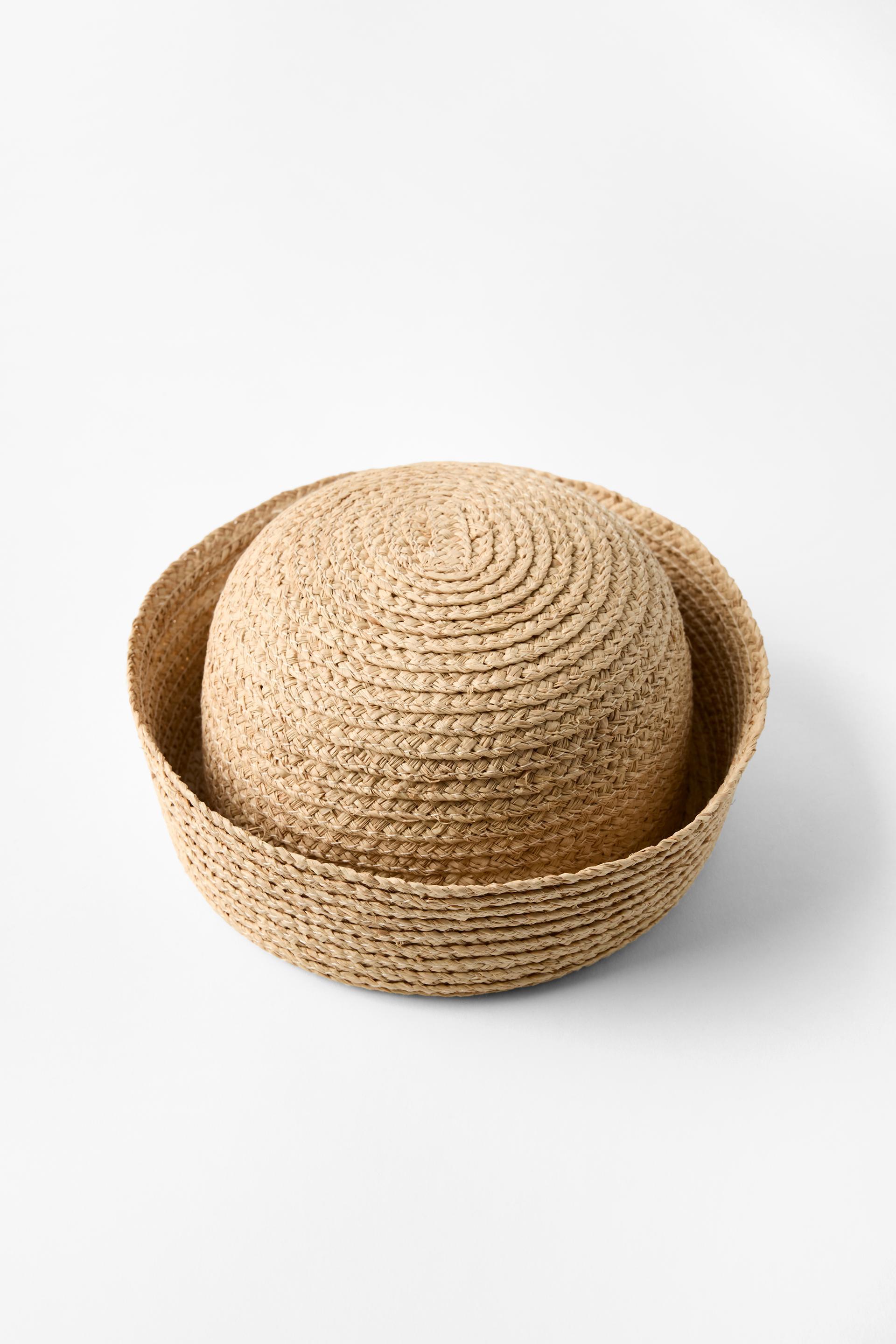 100% RAFFIA SKIMMER HAT by ZARA