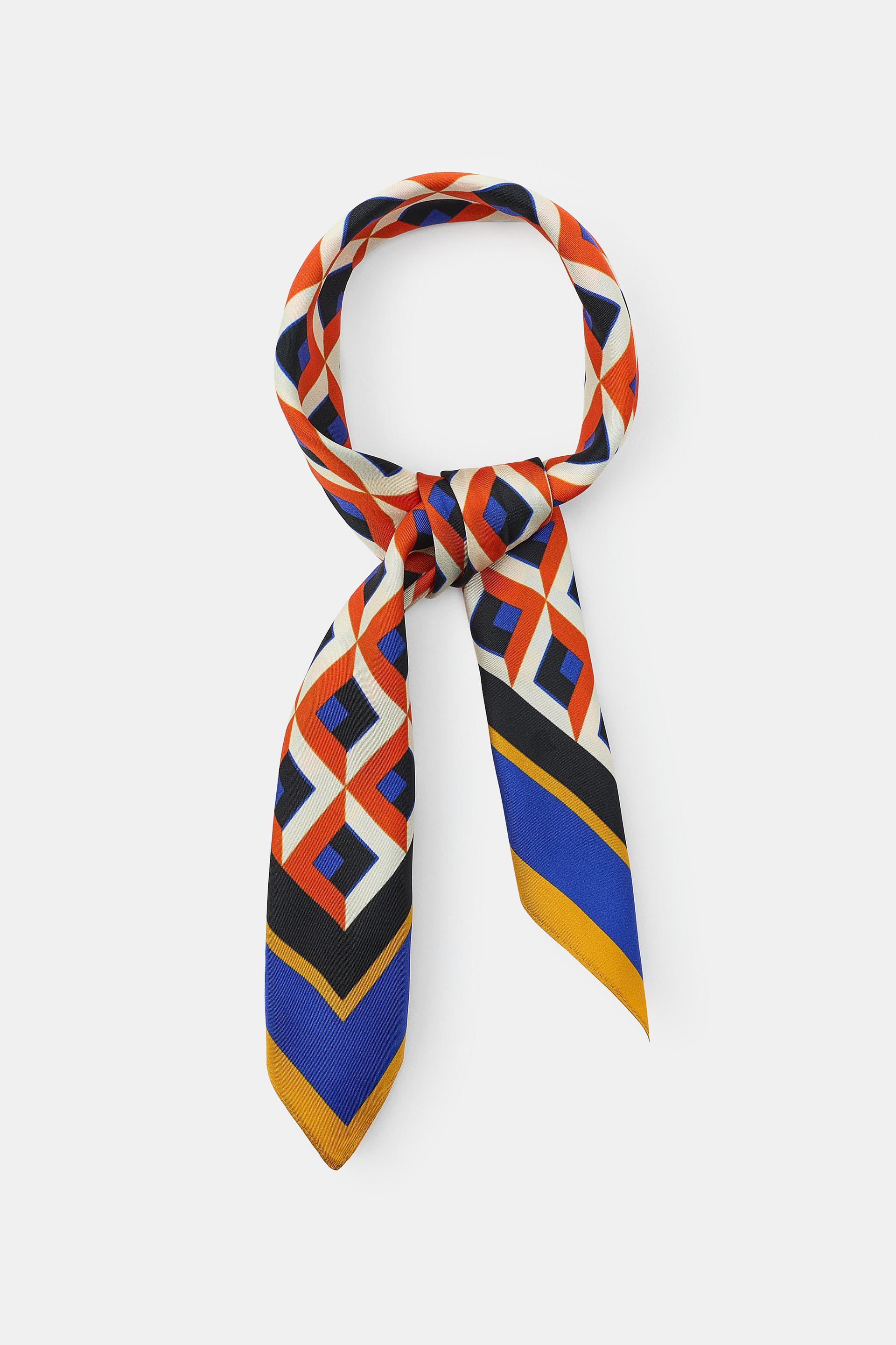 100% SILK PRINTED SCARF by ZARA