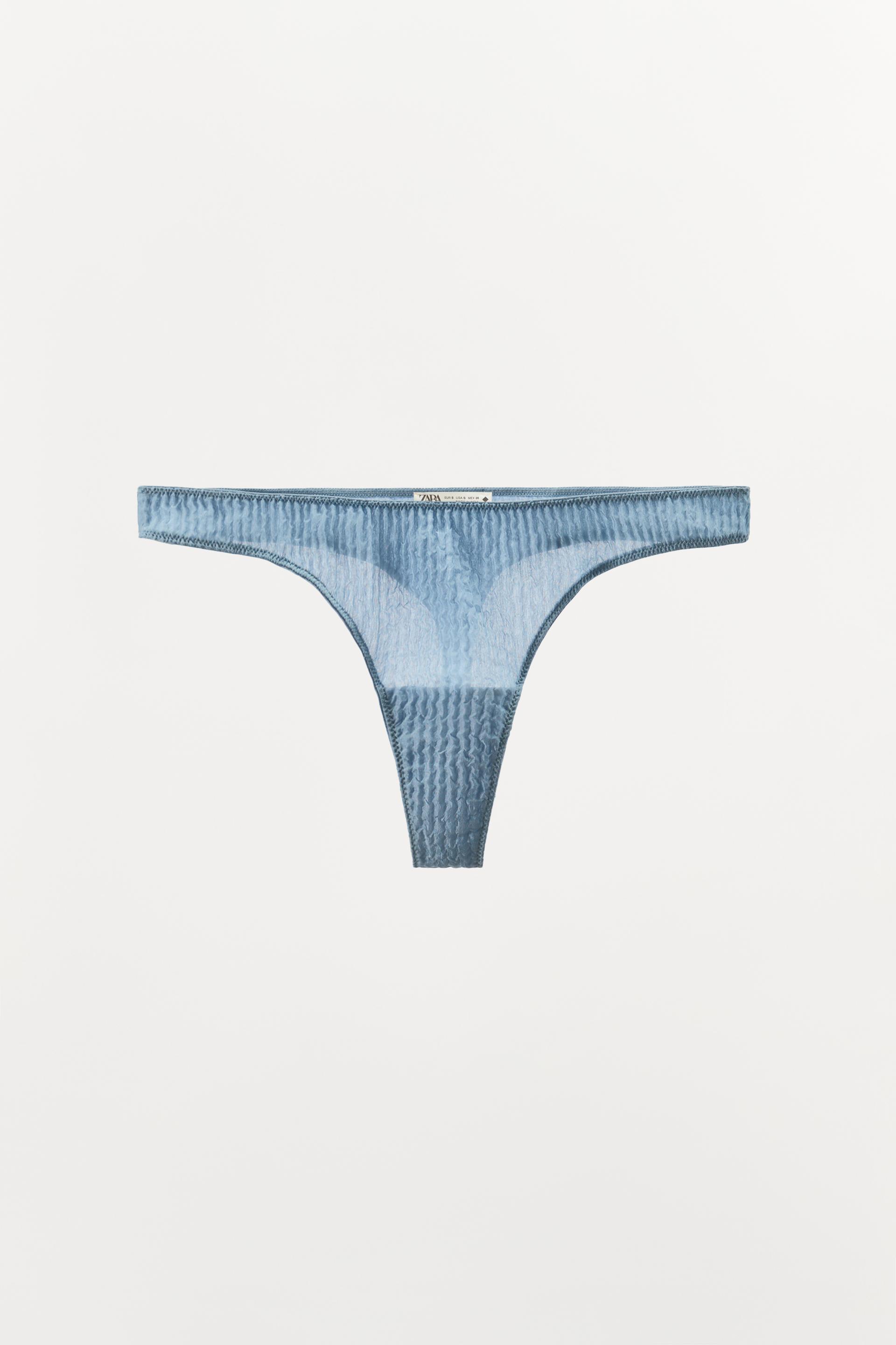 100% SILK WRINKLED EFFECT THONG LIMITED EDITION by ZARA