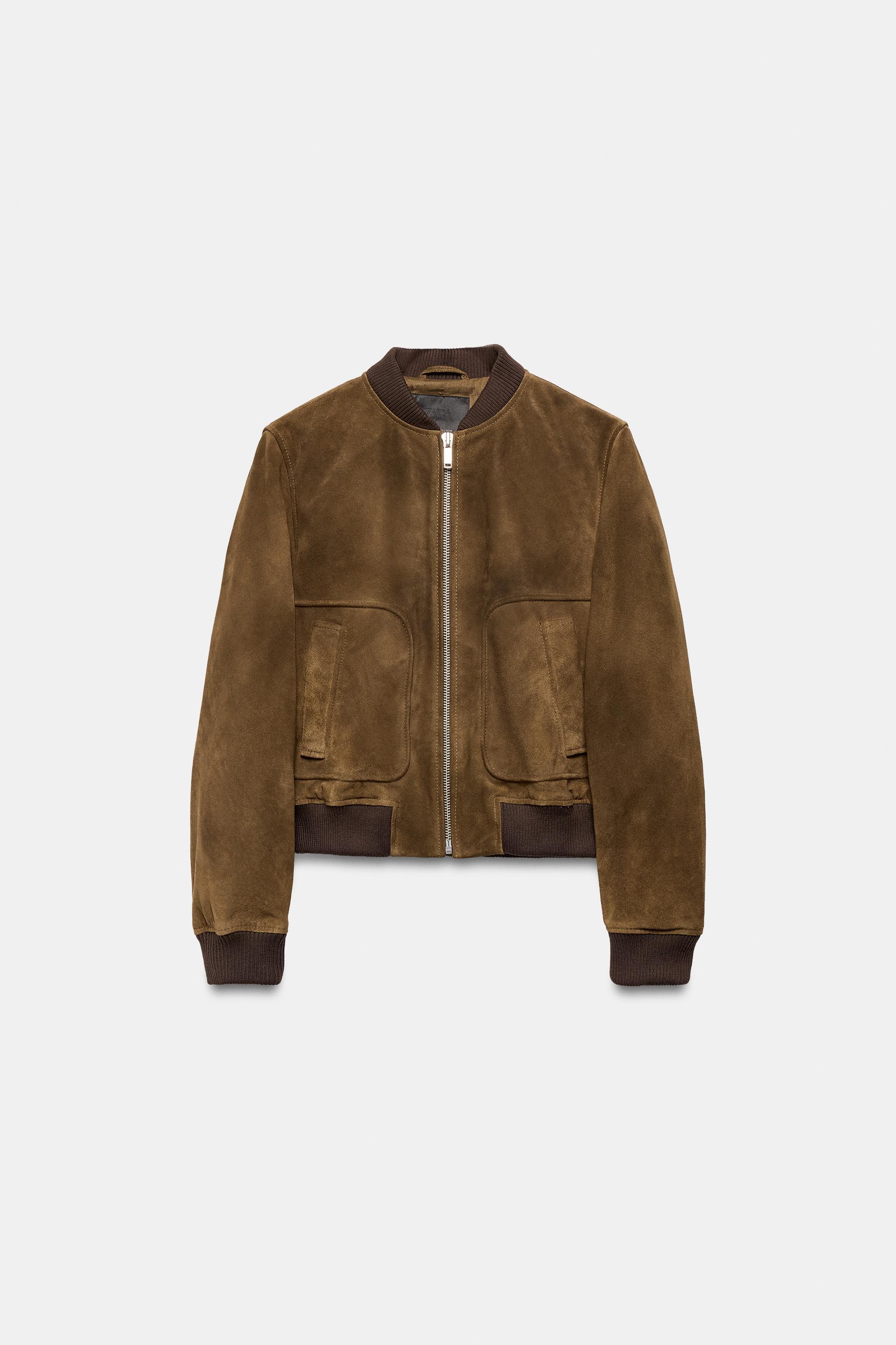 100% SUEDE BOMBER JACKET ZW COLLECTION LIMITED EDITION by ZARA