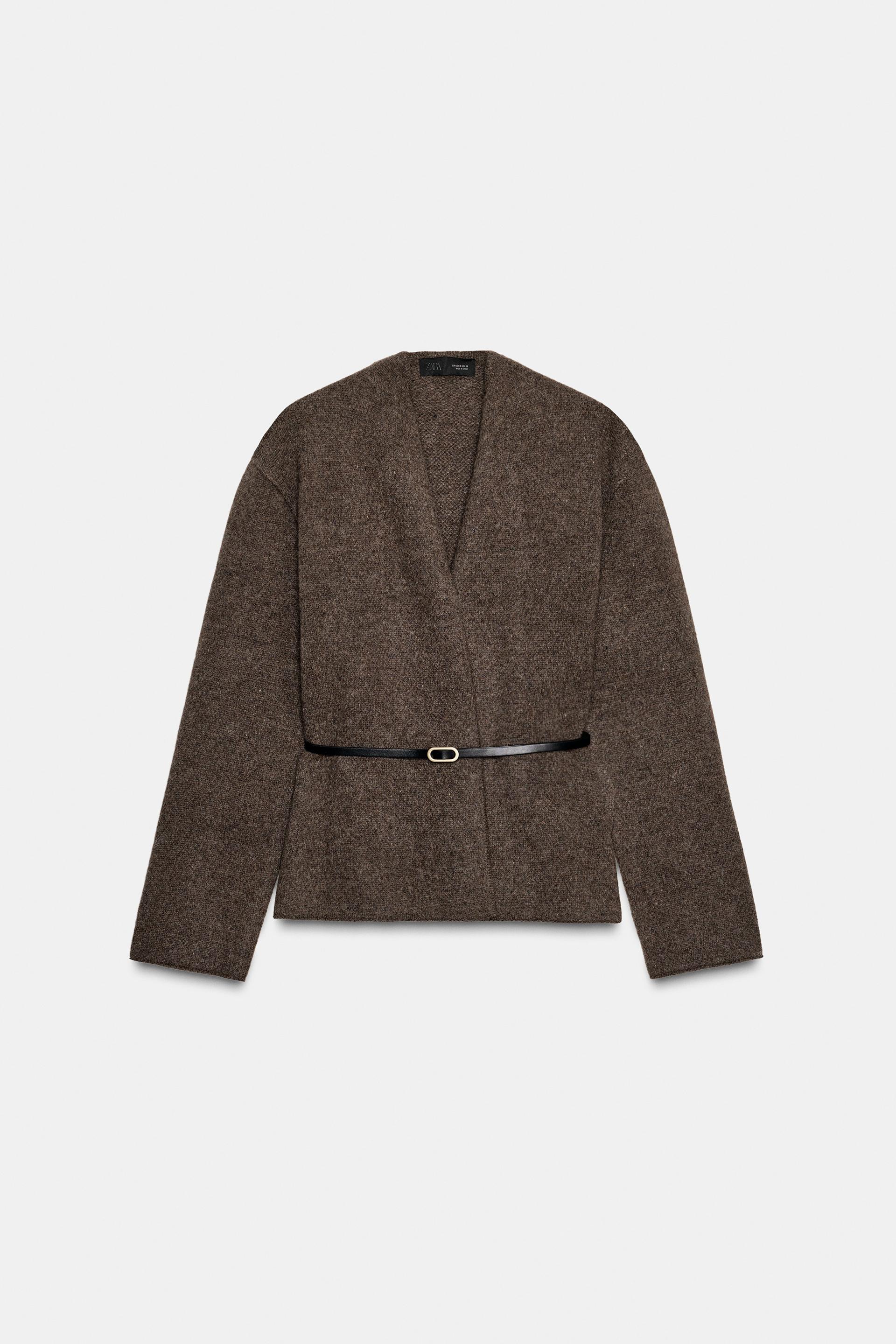 100% WOOL BELTED JACKET by ZARA