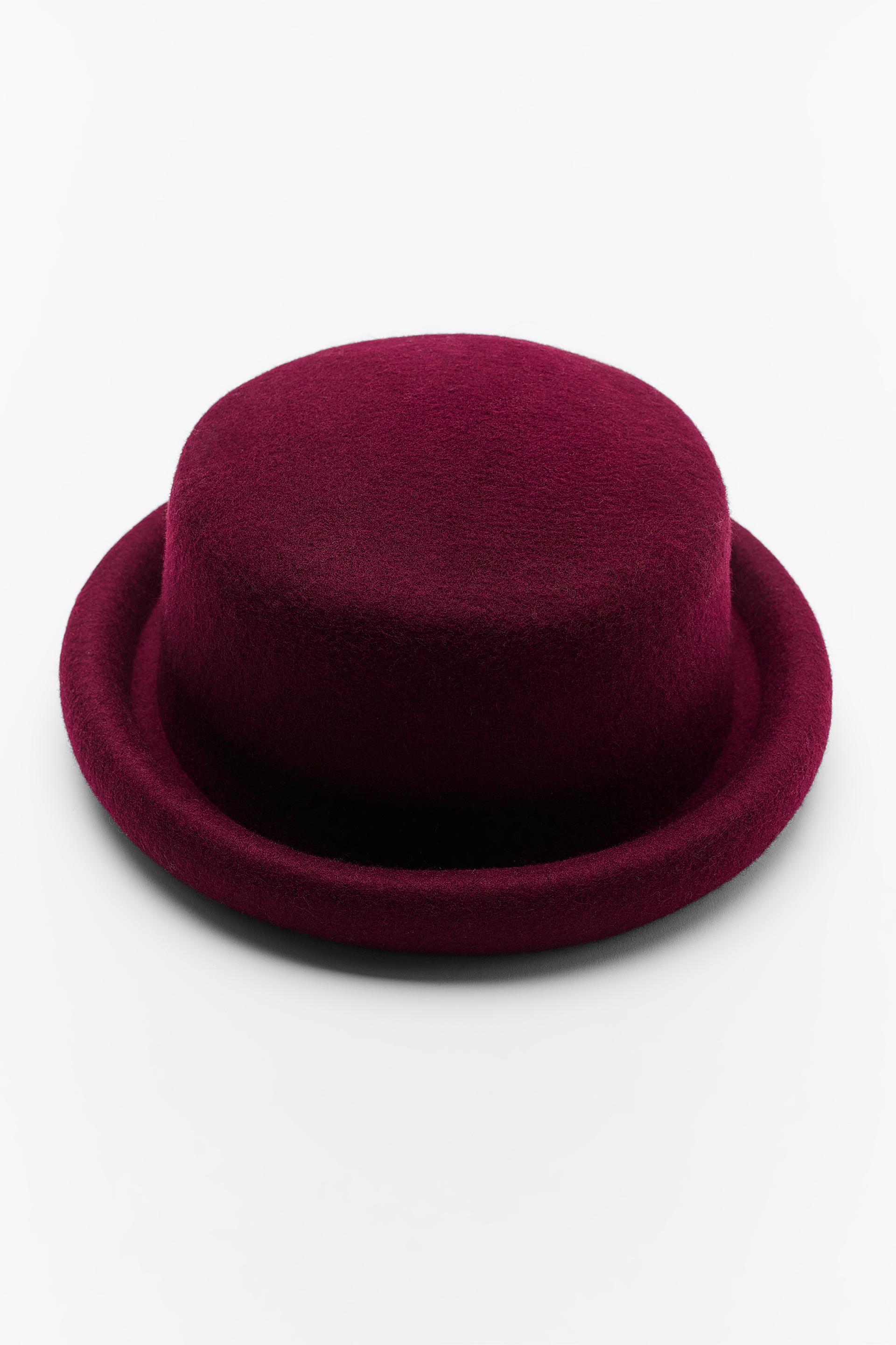 100% WOOL BOWLER HAT by ZARA