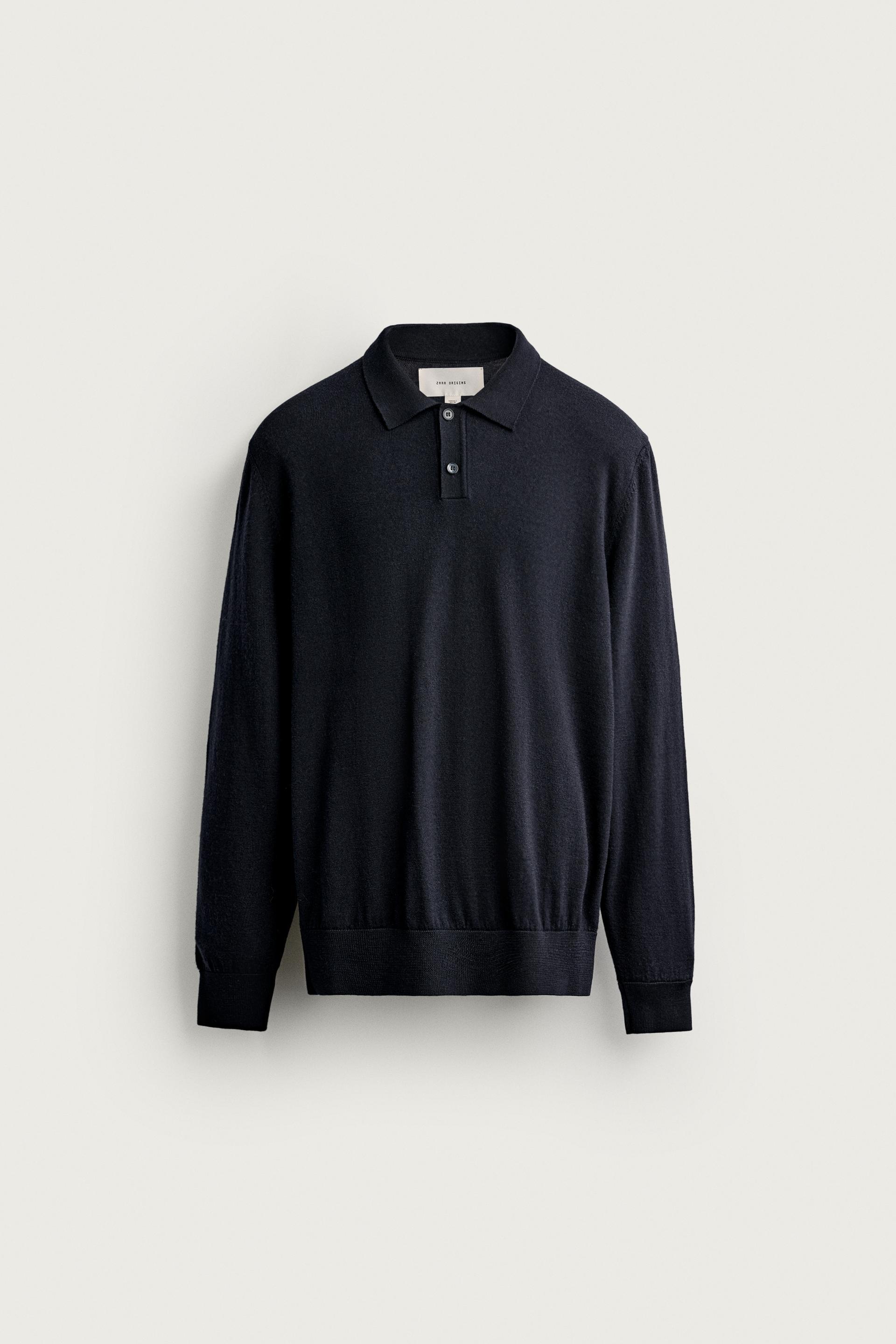 100% WOOL KNIT POLO SHIRT by ZARA