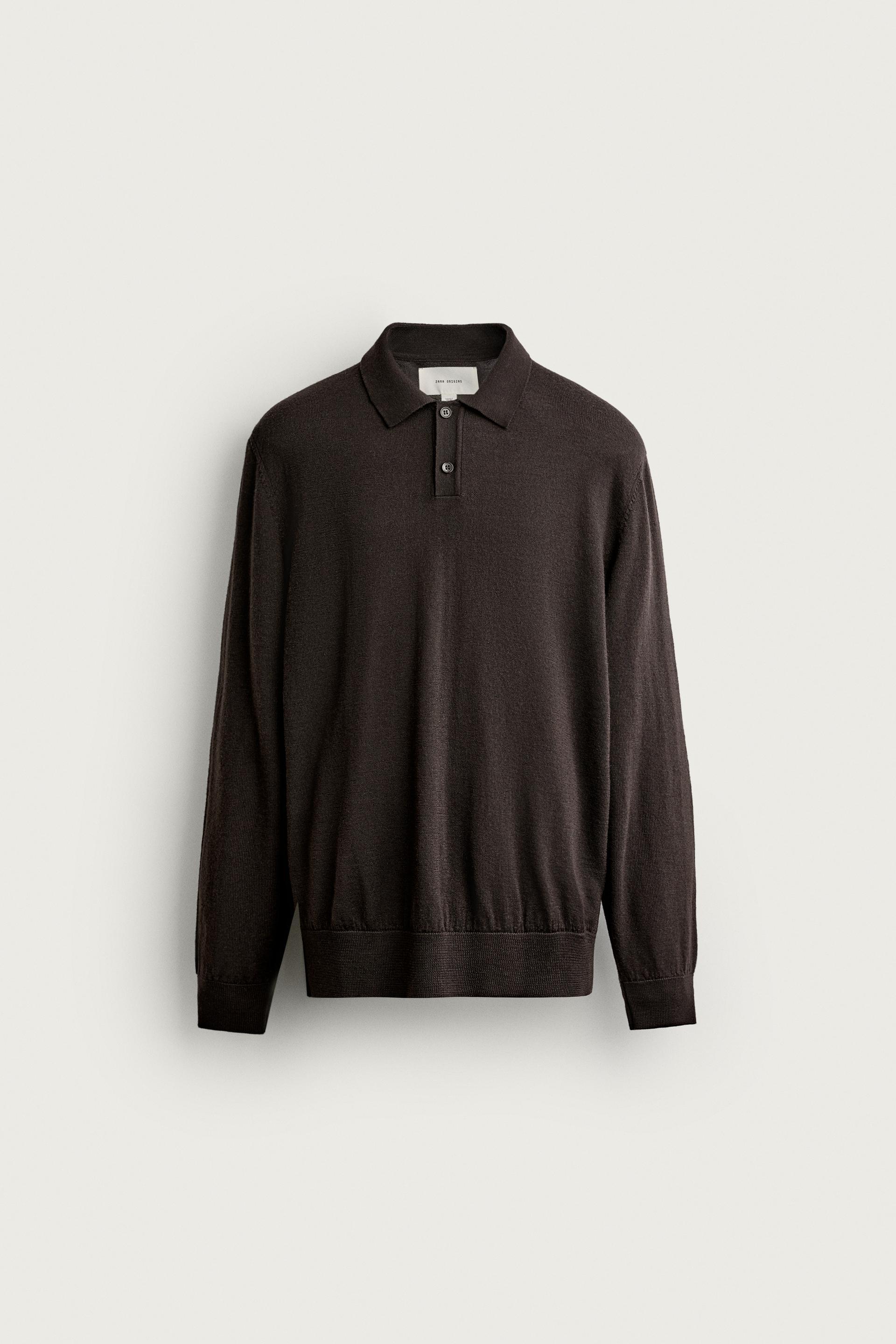 100% WOOL KNIT POLO SHIRT by ZARA