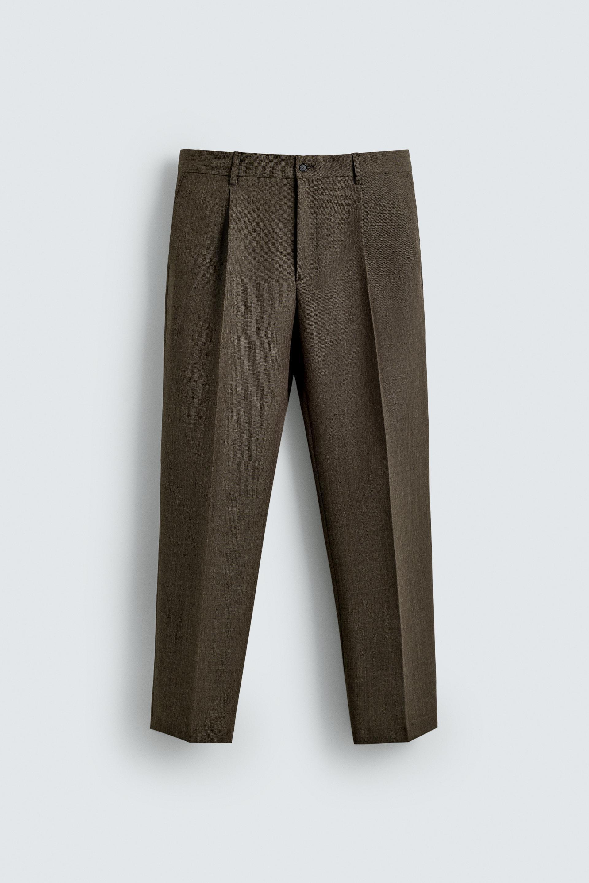 100% WOOL REGULAR FIT PANTS by ZARA