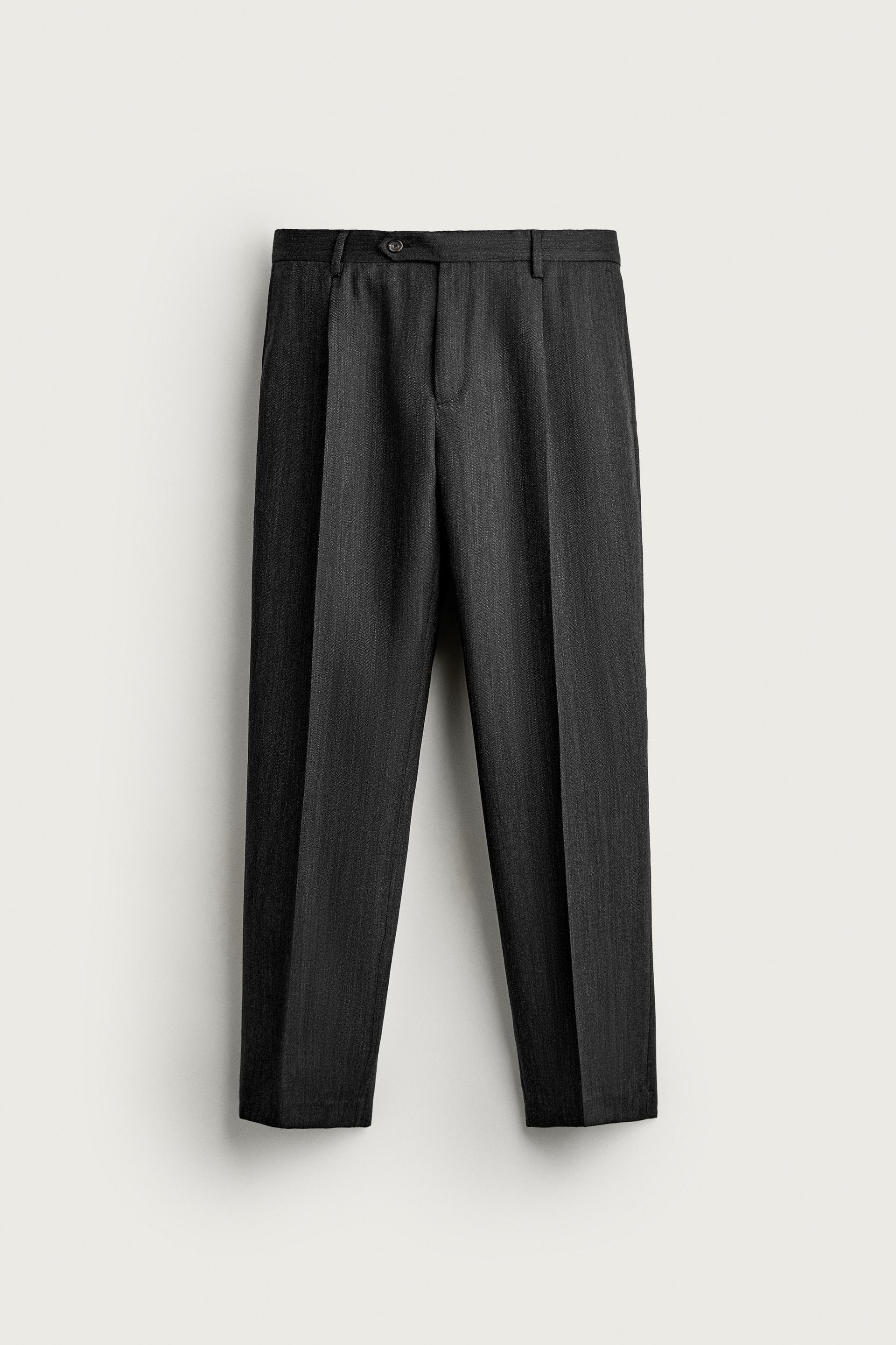 100% WOOL REGULAR FIT SUIT PANTS by ZARA