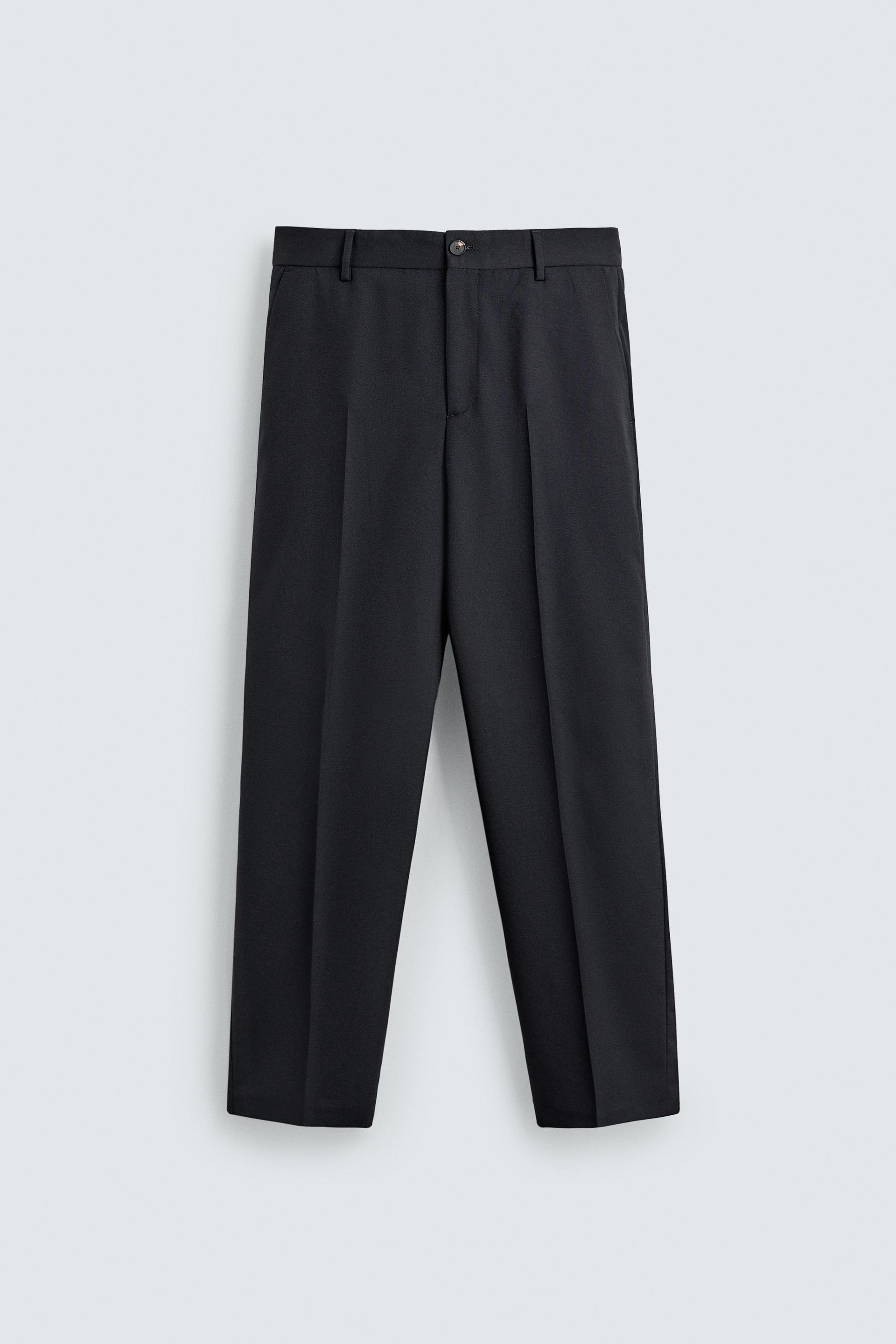 100% WOOL STRAIGHT FIT PANTS by ZARA