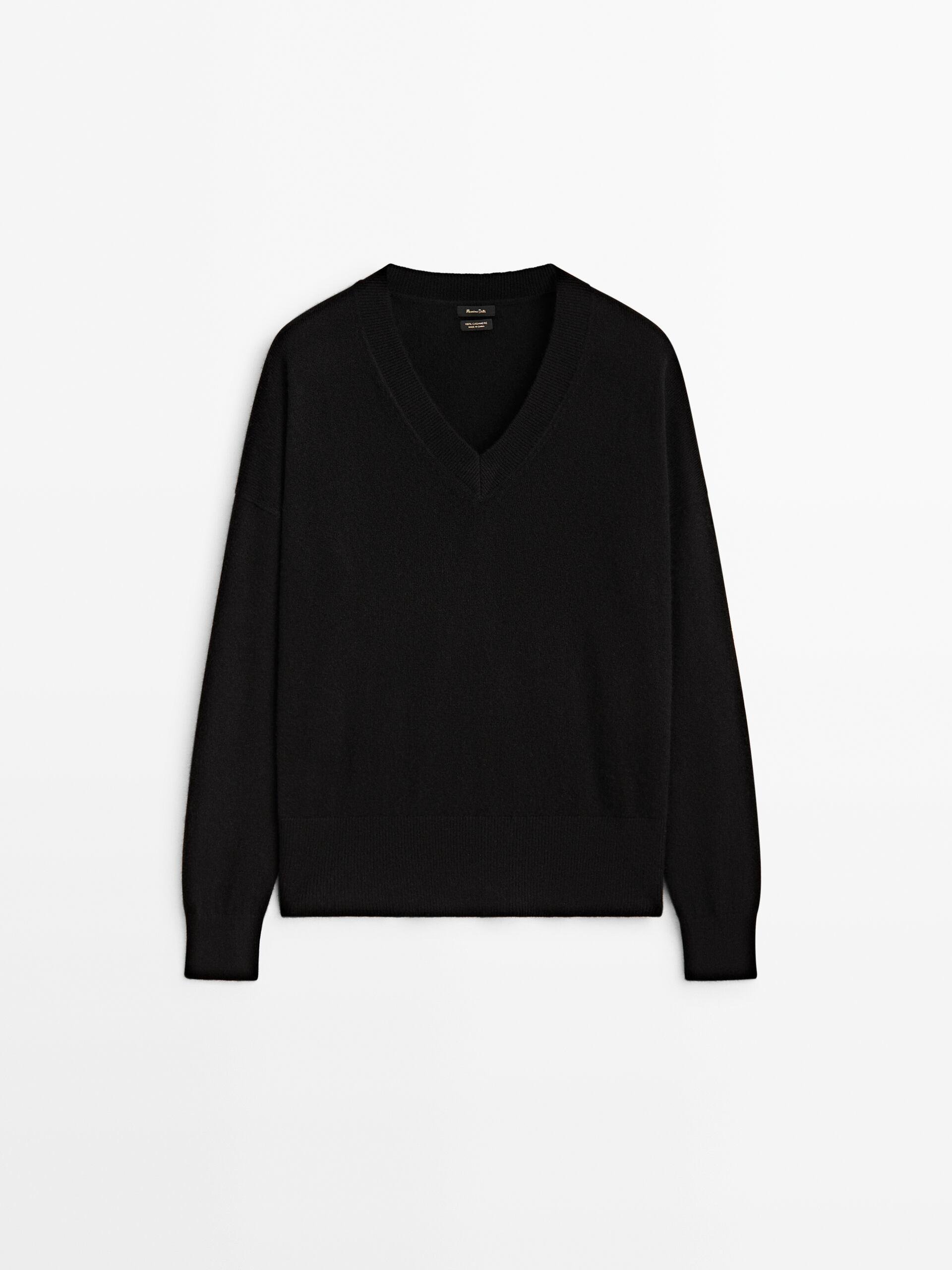 100% cashmere V-neck sweater by ZARA