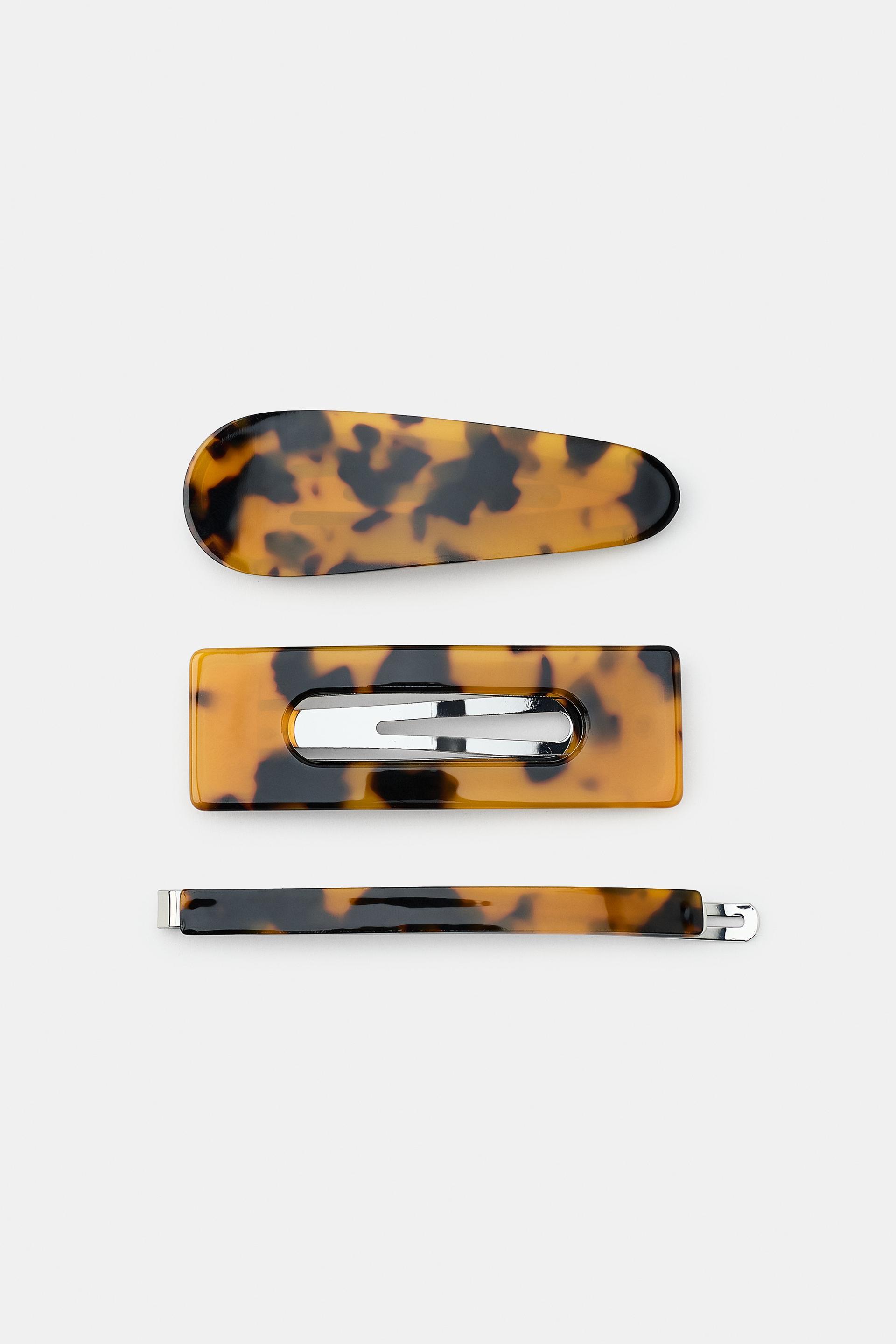 3-PACK ASSORTED SHAPE ACETATE HAIR CLIPS by ZARA