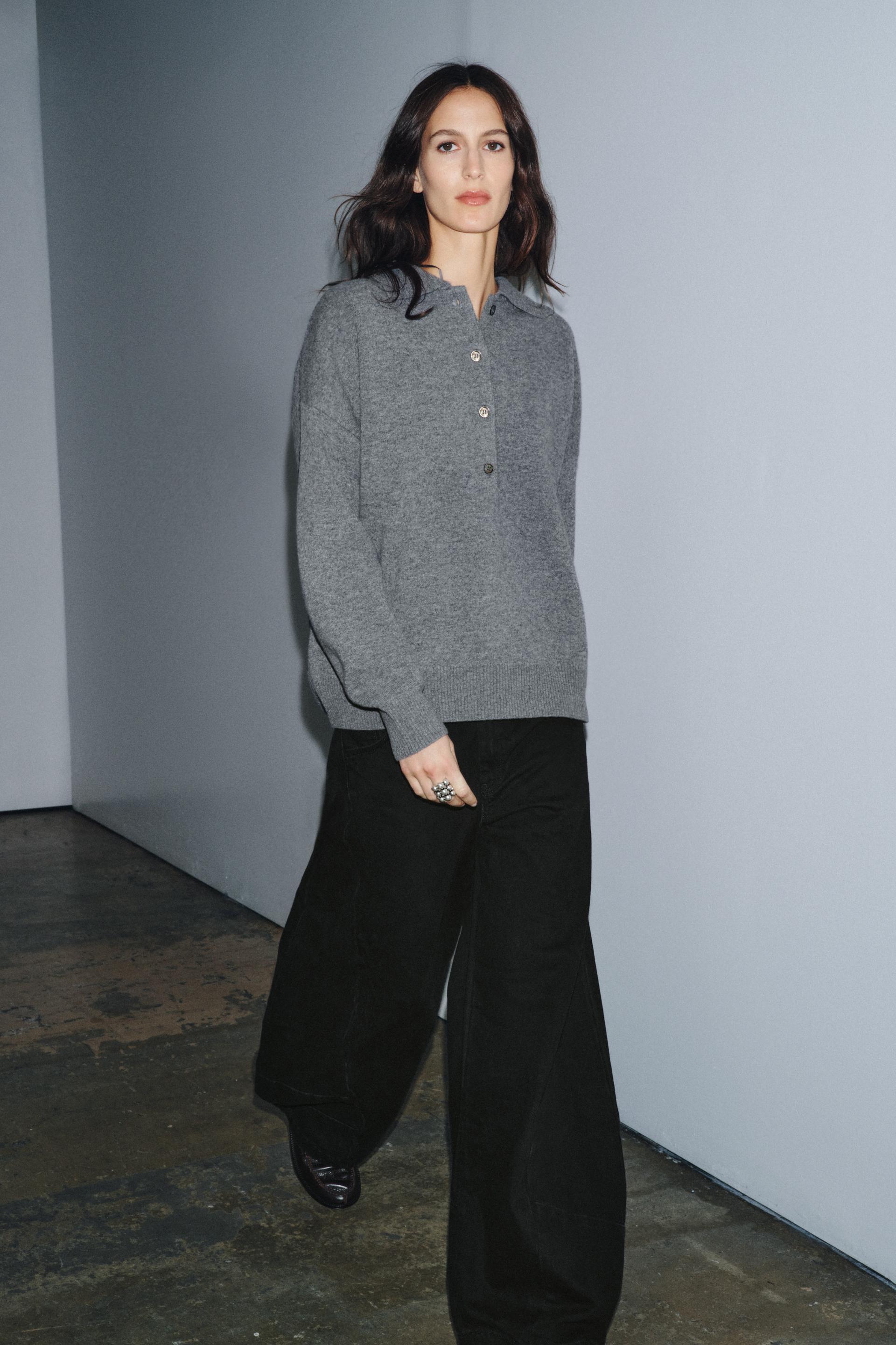 95% WOOL PLAIN KNIT POLO by ZARA