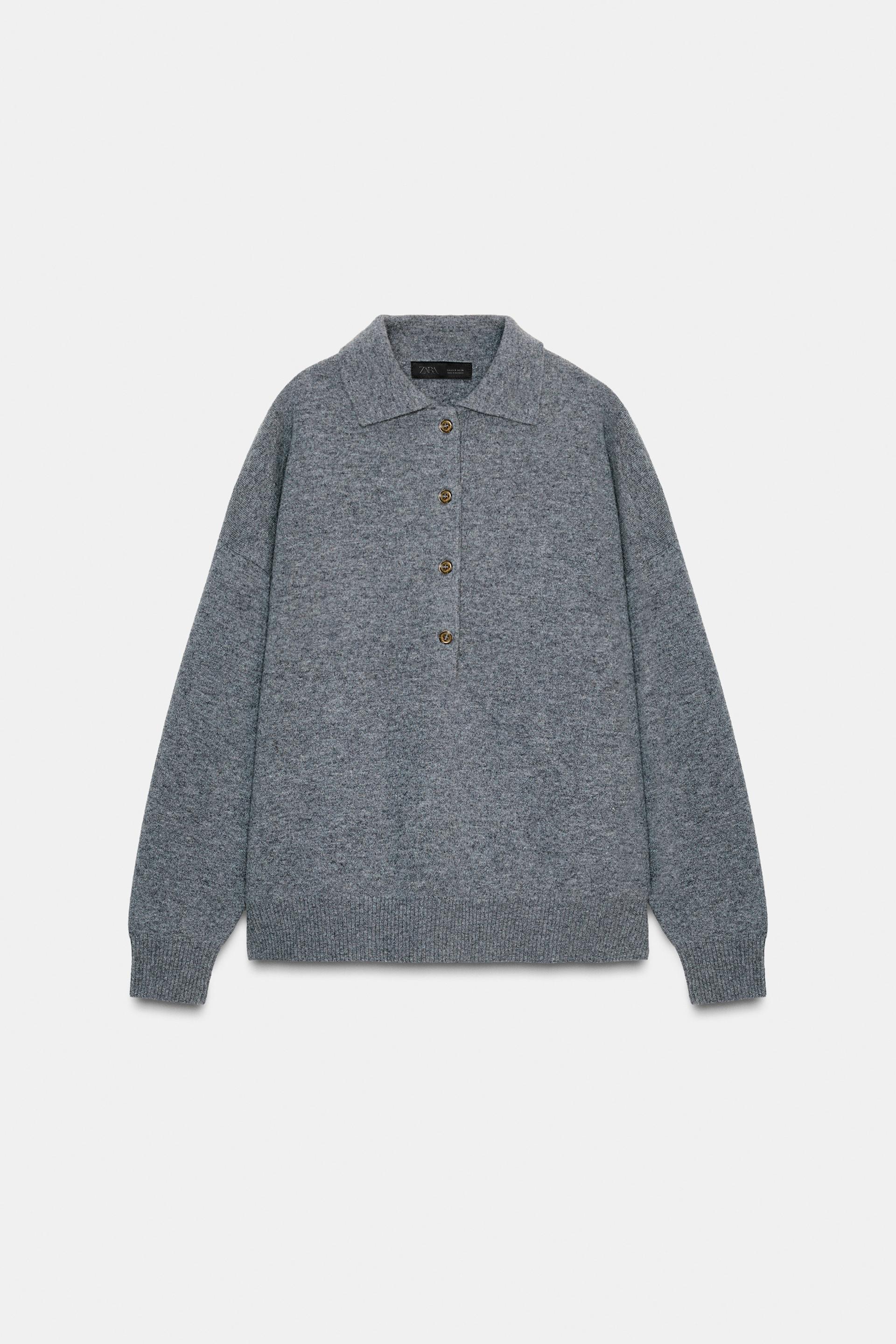 95% WOOL PLAIN KNIT POLO by ZARA