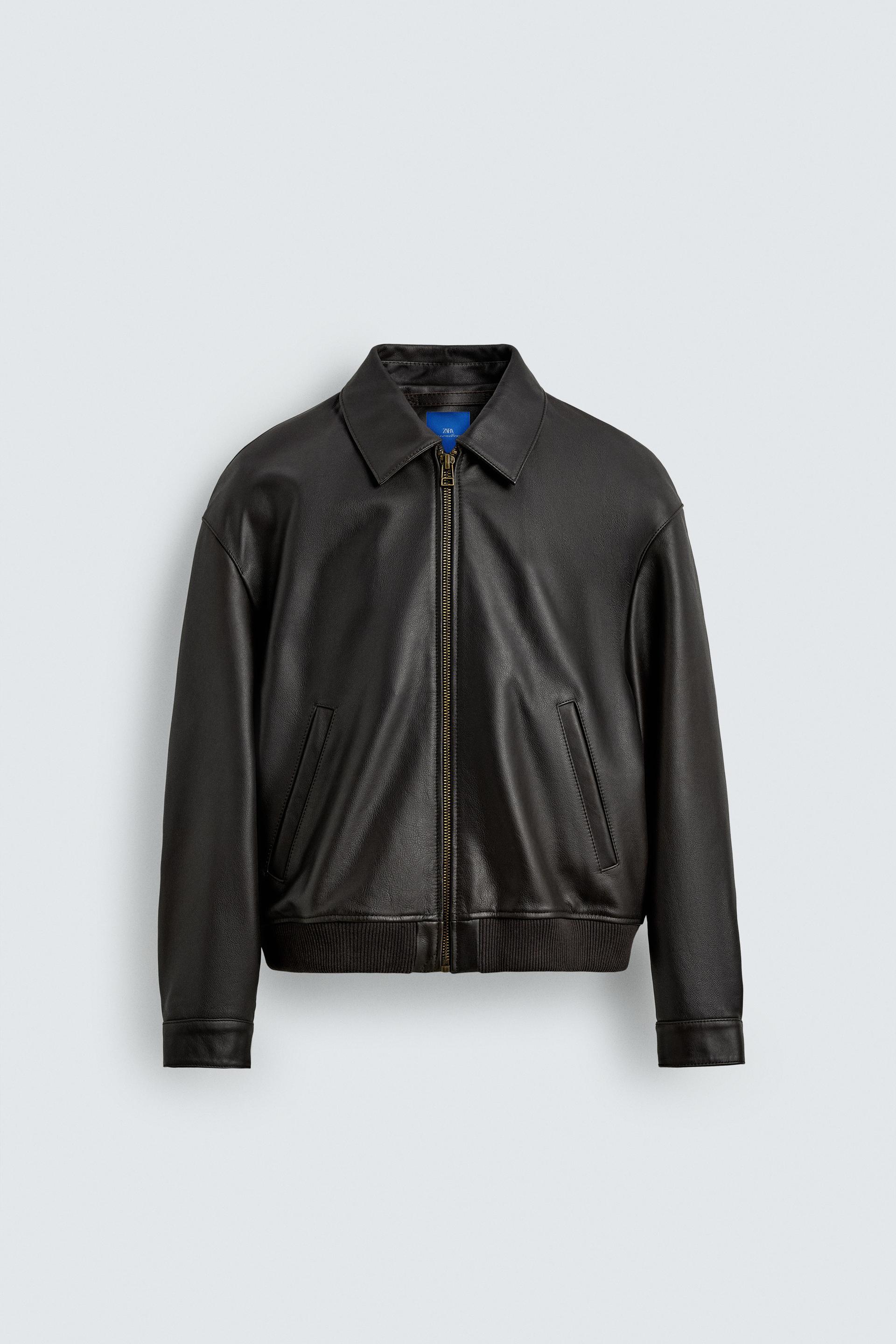 AARON LEVINE X ZARA LEATHER BOMBER JACKET by ZARA