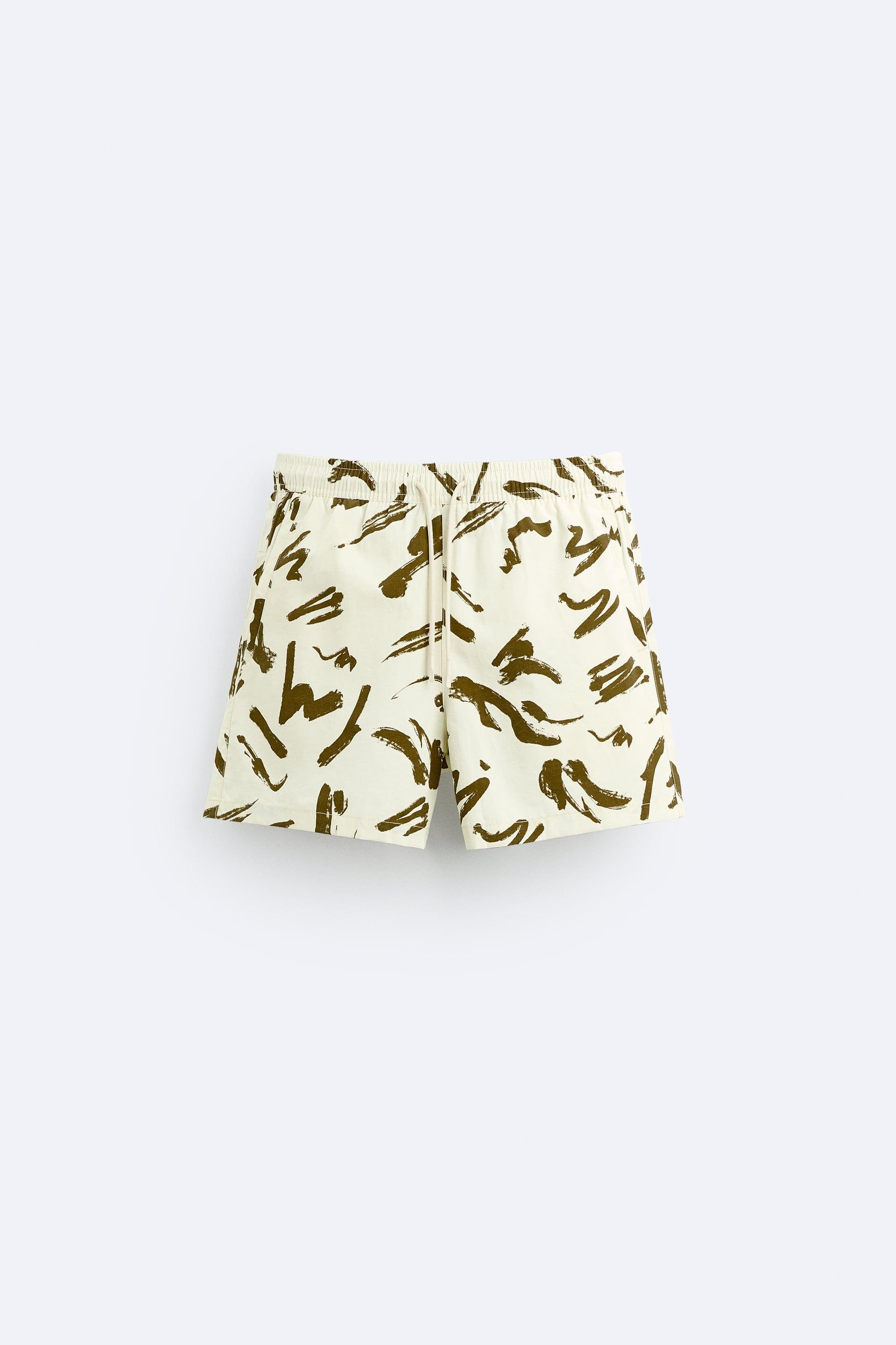 ABSTRACT PRINT SWIMMING TRUNKS by ZARA