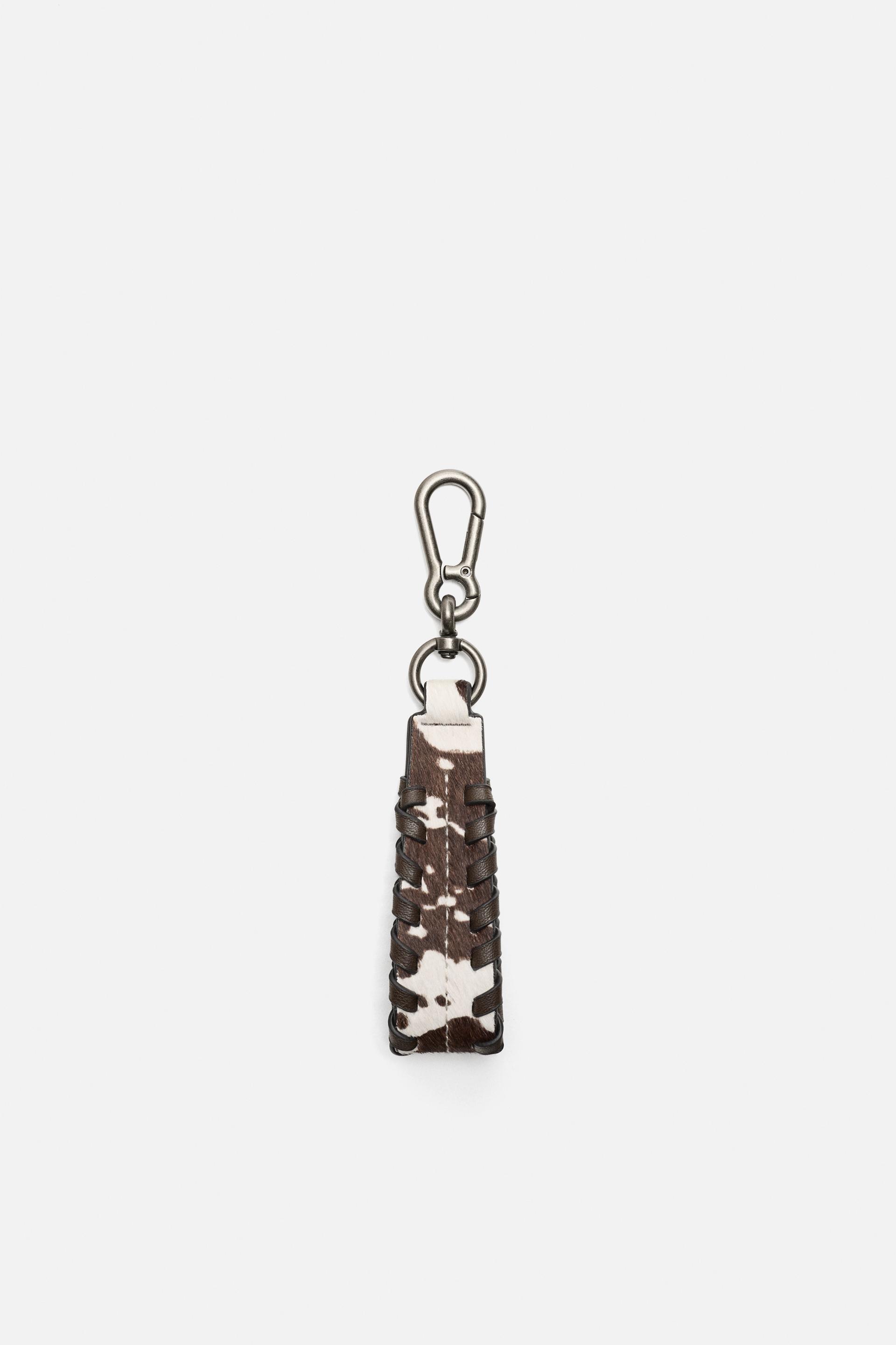 ANIMAL PRINT LEATHER KEYCHAIN by ZARA