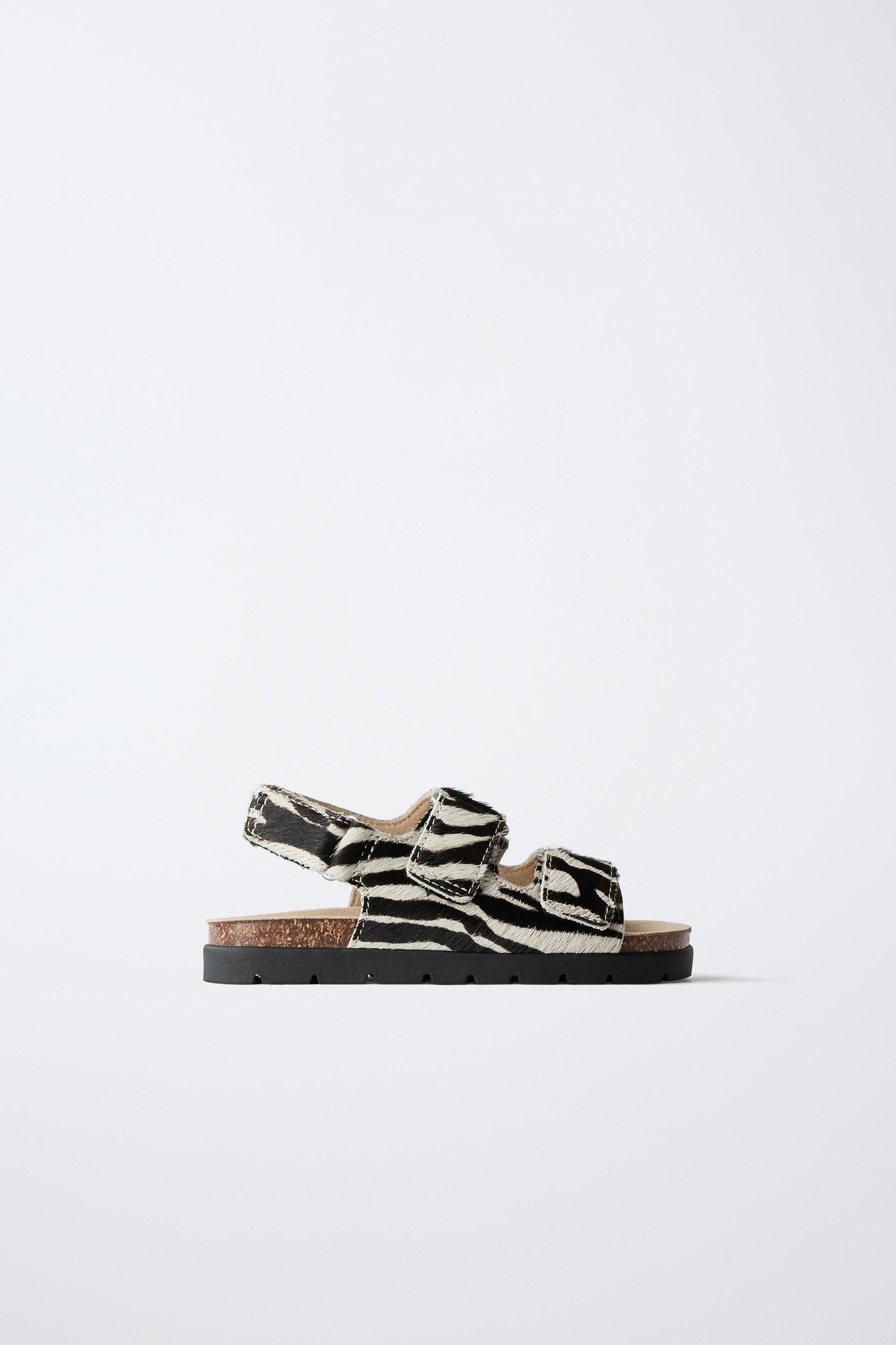 ANIMAL PRINT LEATHER SANDALS by ZARA