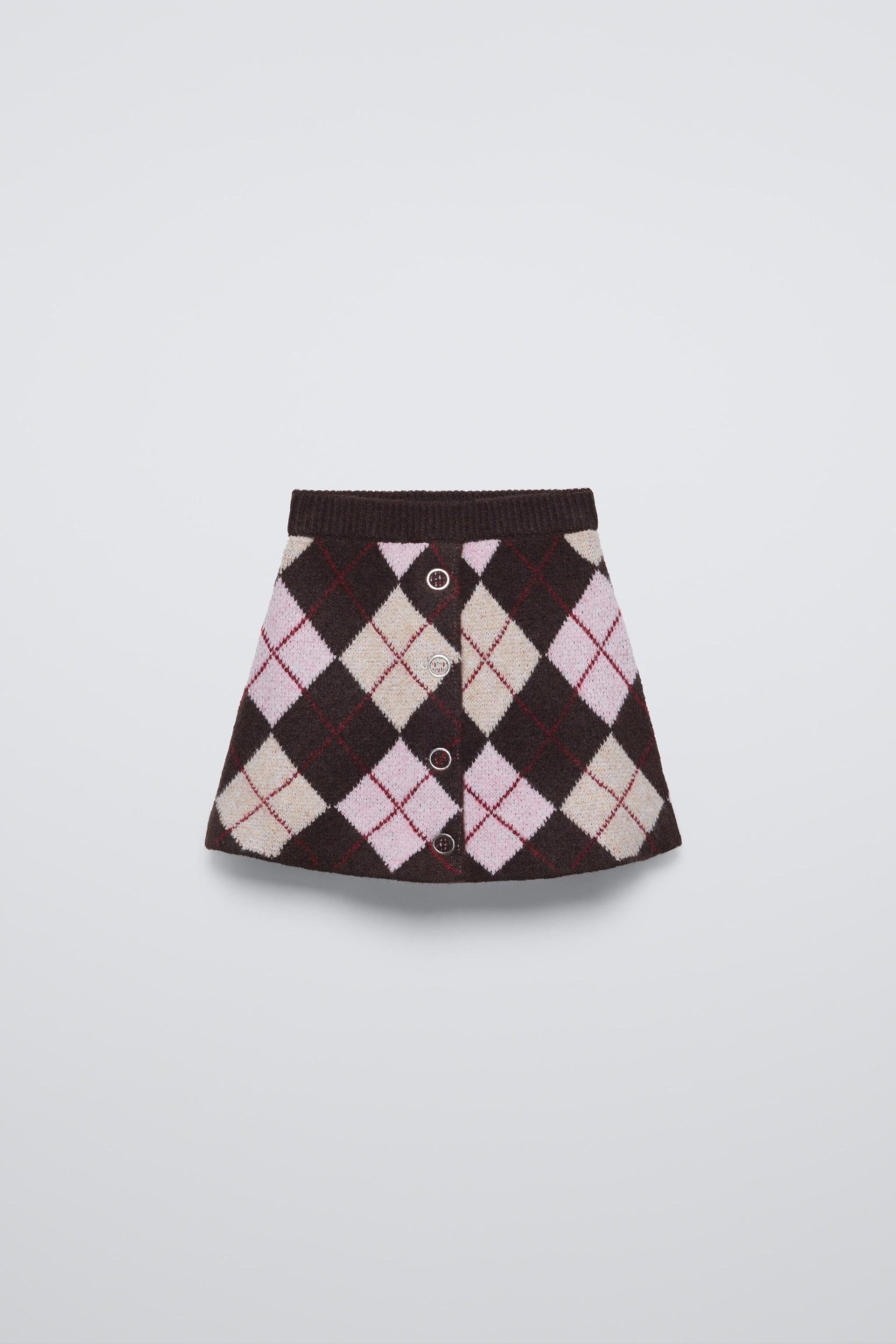 ARGYLE KNIT SKIRT by ZARA