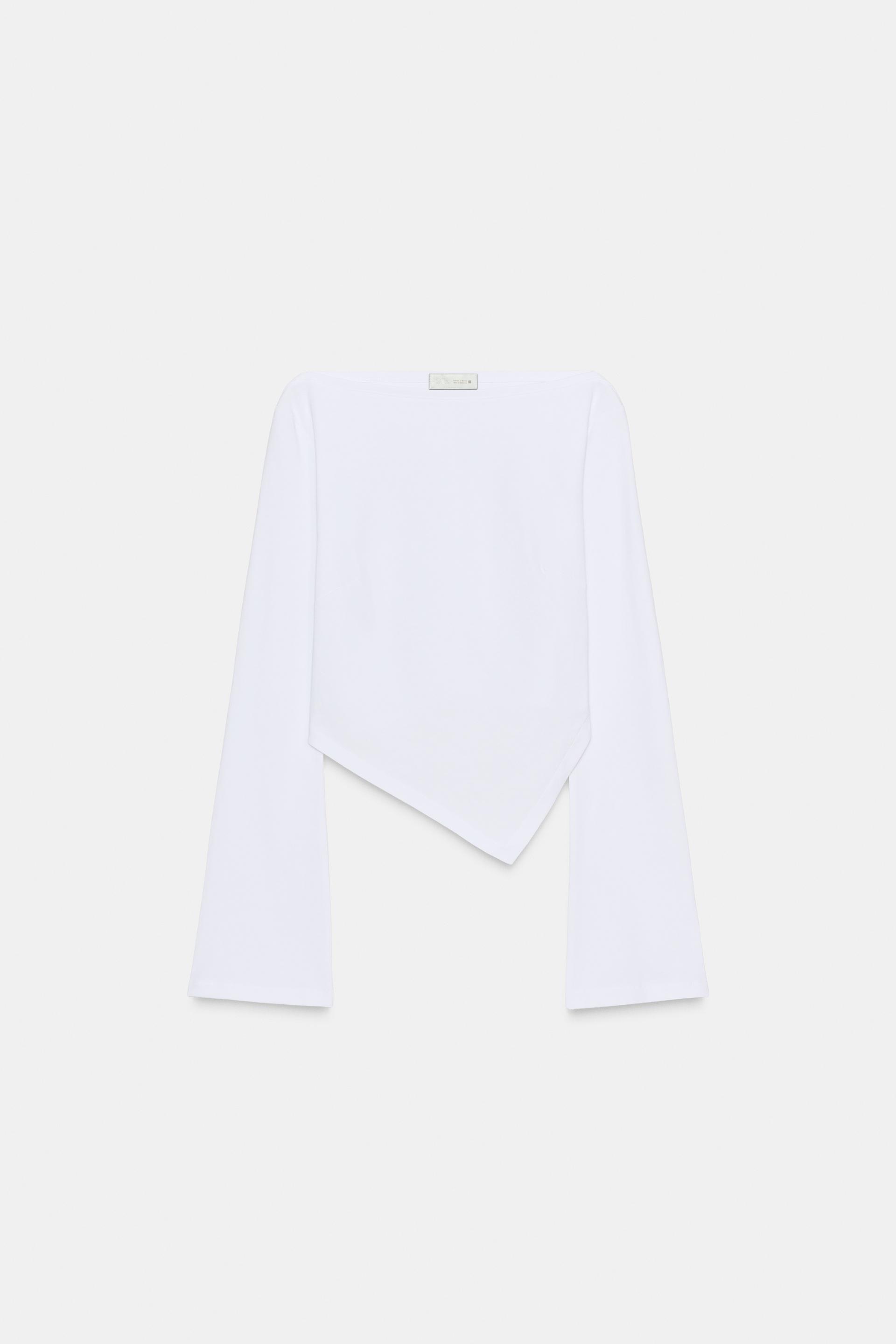 ASYMMETRIC BOAT NECK T-SHIRT by ZARA