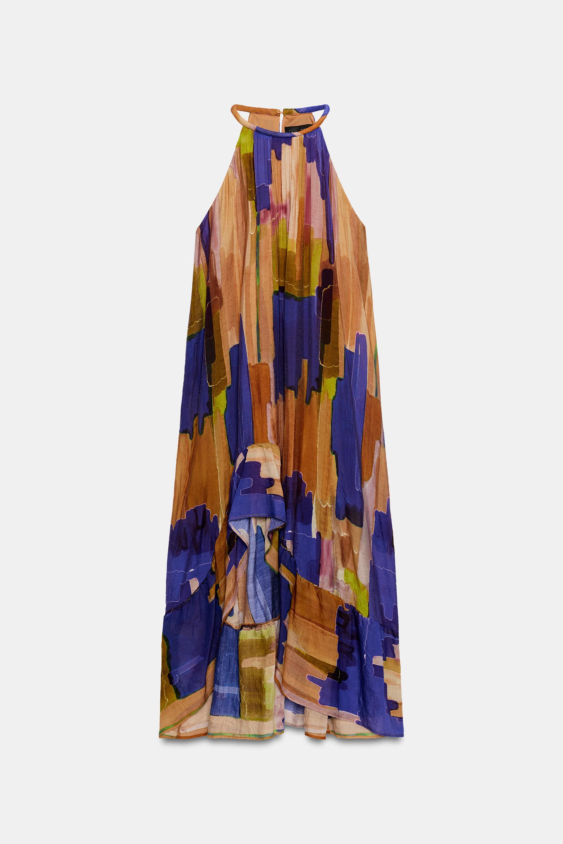 ASYMMETRIC HEM PRINTED DRESS by ZARA