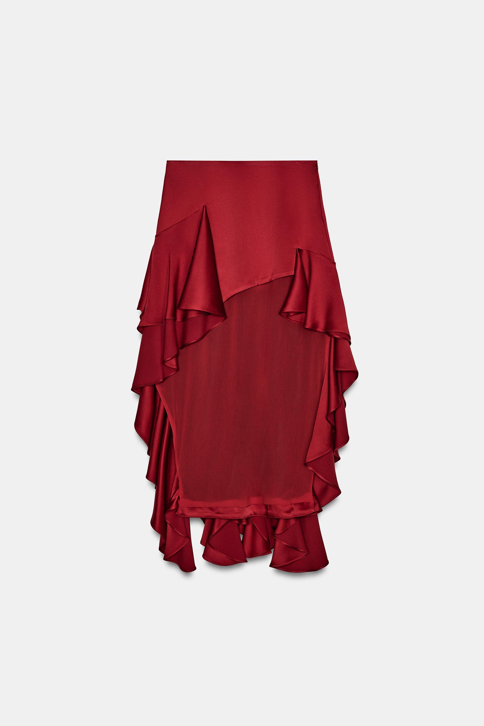 ASYMMETRIC RUFFLED SKIRT ZW COLLECTION by ZARA