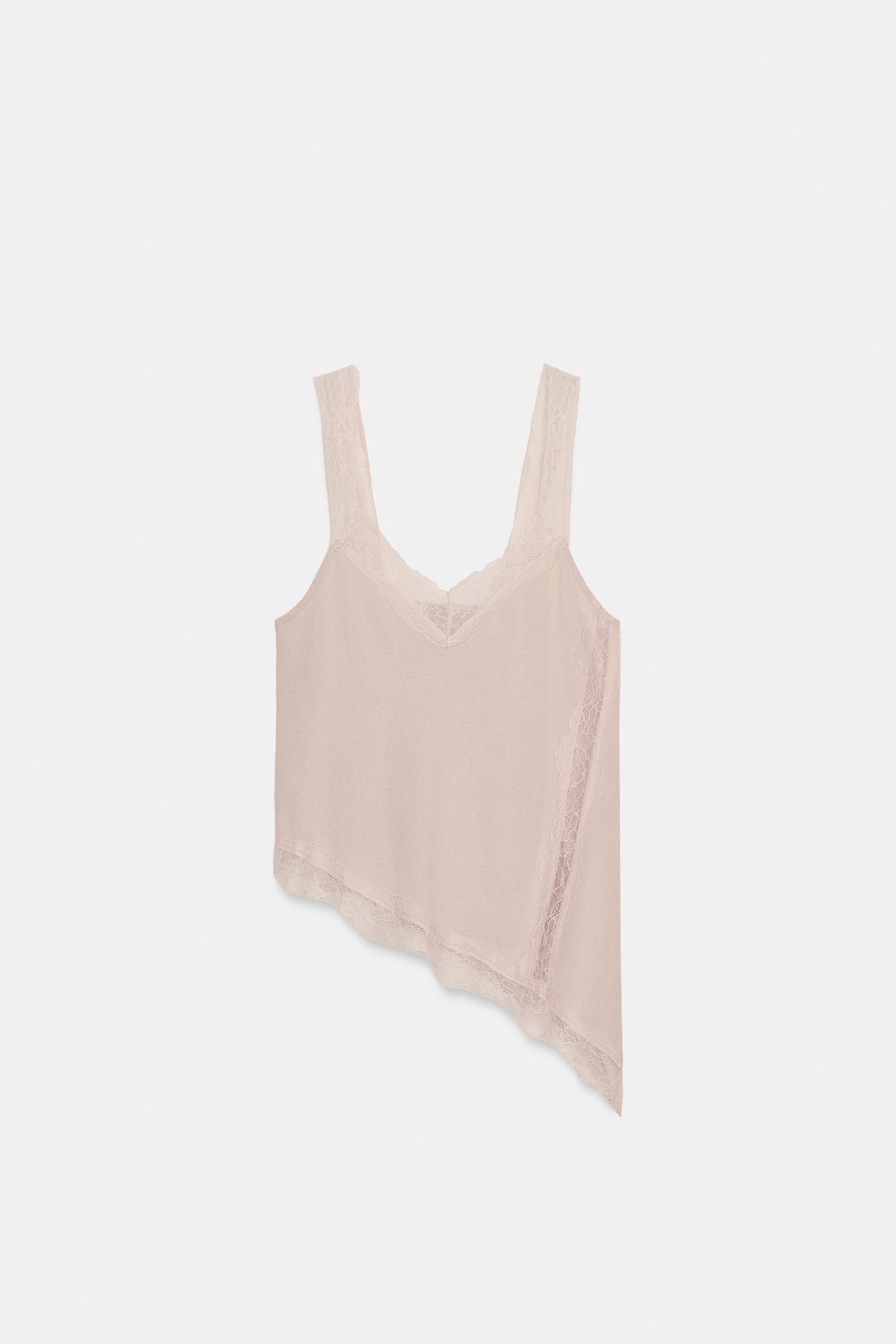 ASYMMETRIC RUSTIC LACE TOP by ZARA