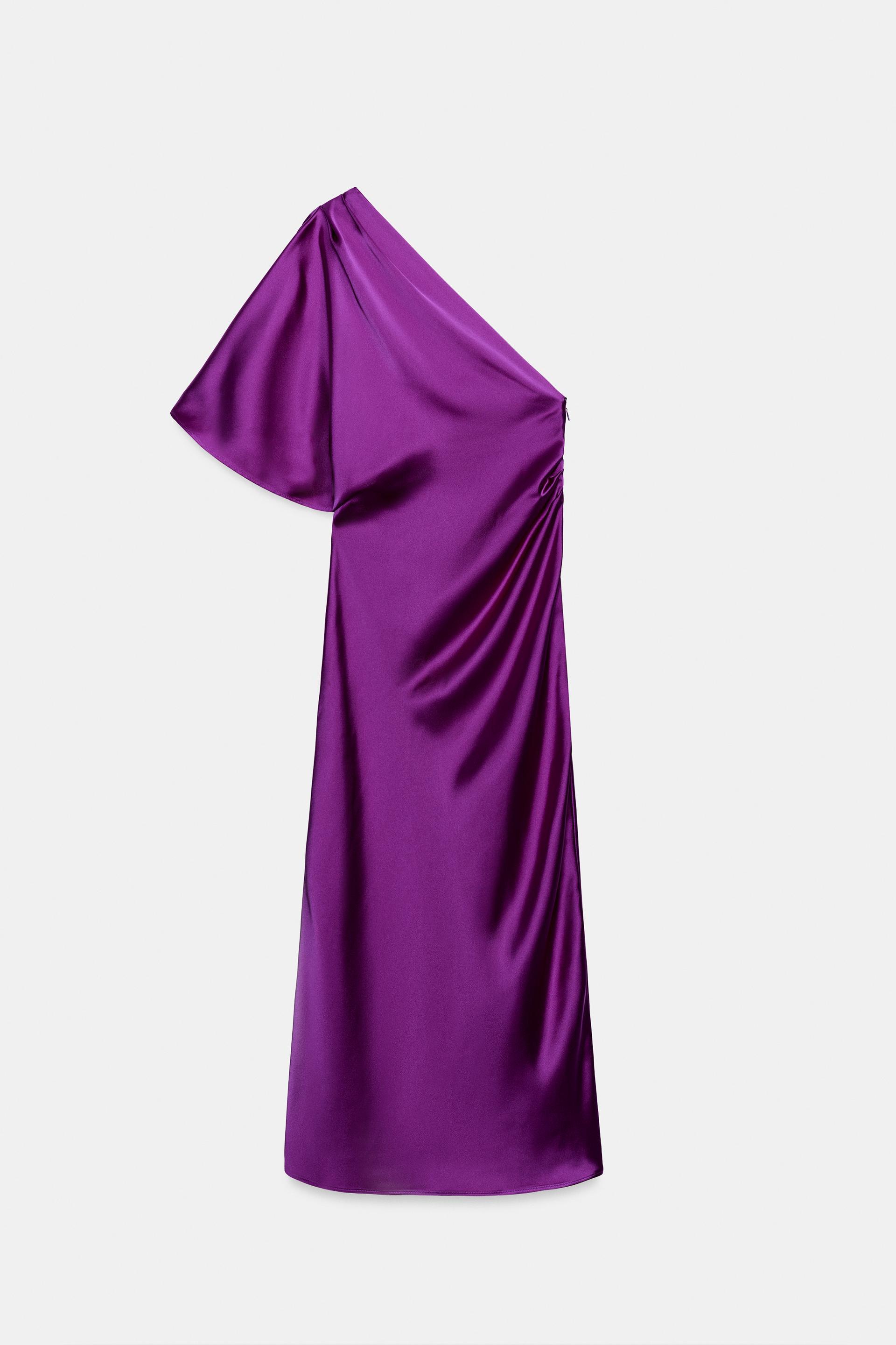 ASYMMETRIC SATIN MIDI DRESS by ZARA