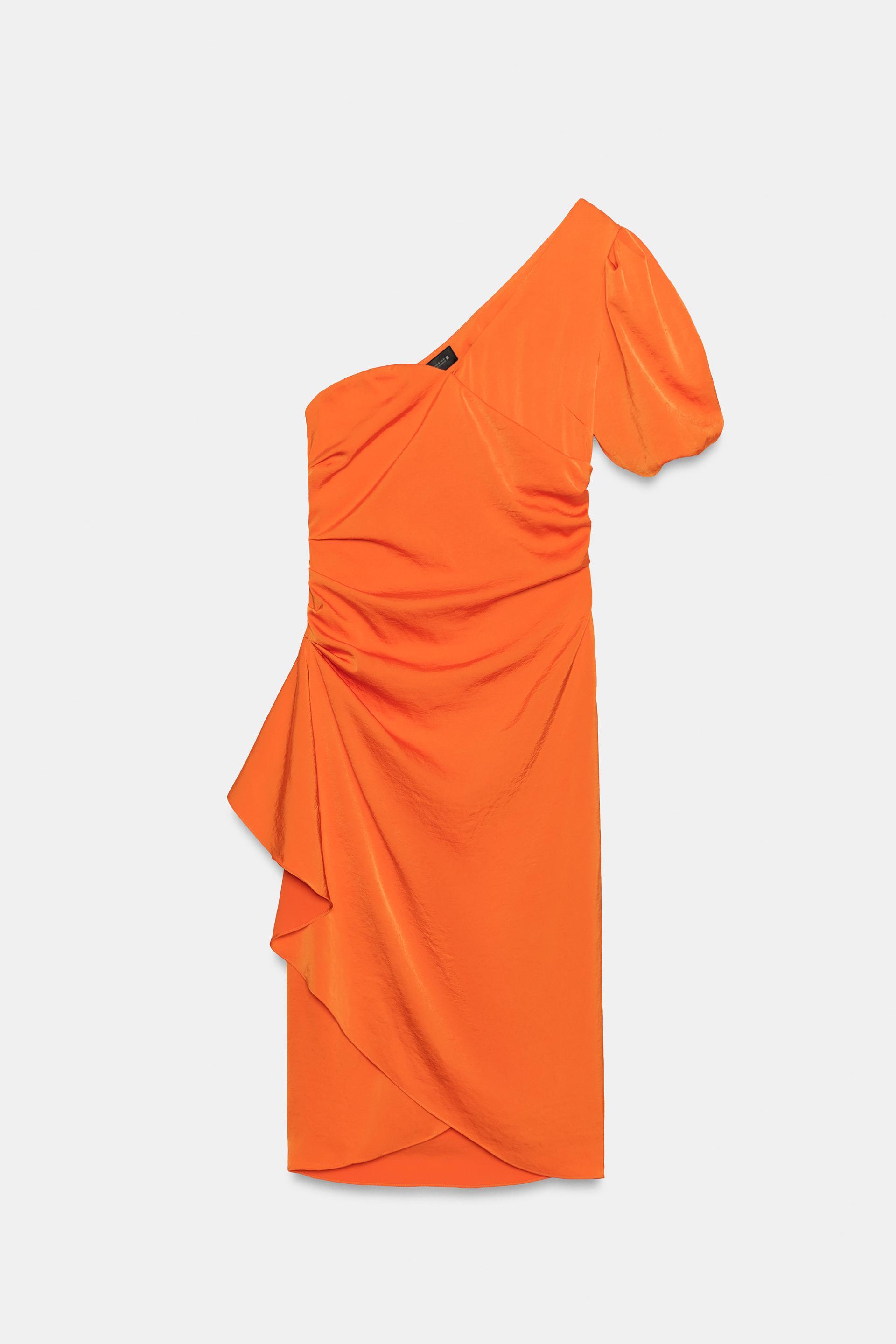 ASYMMETRIC SATIN MIDI DRESS by ZARA