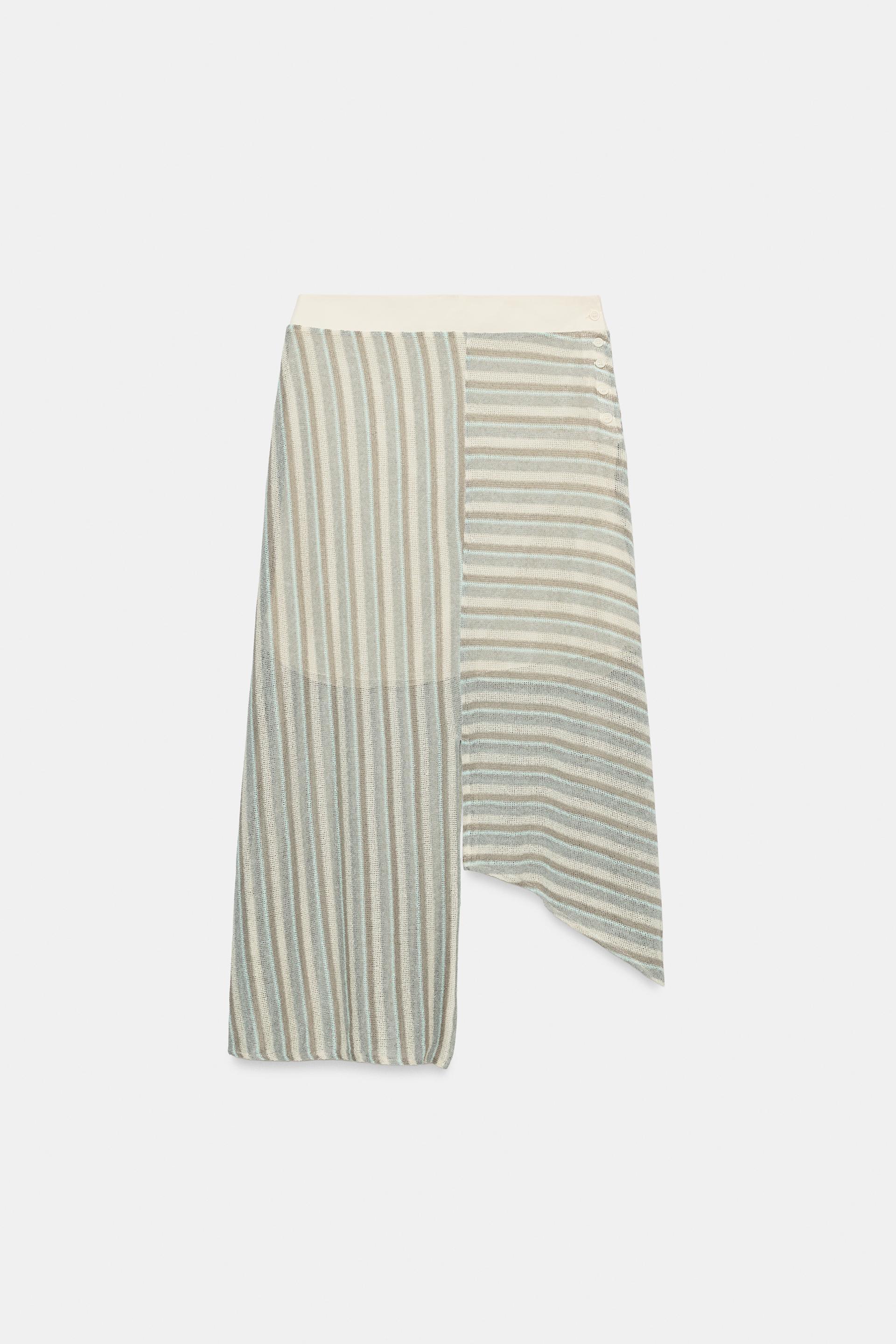 ASYMMETRIC STRIPED SKIRT by ZARA