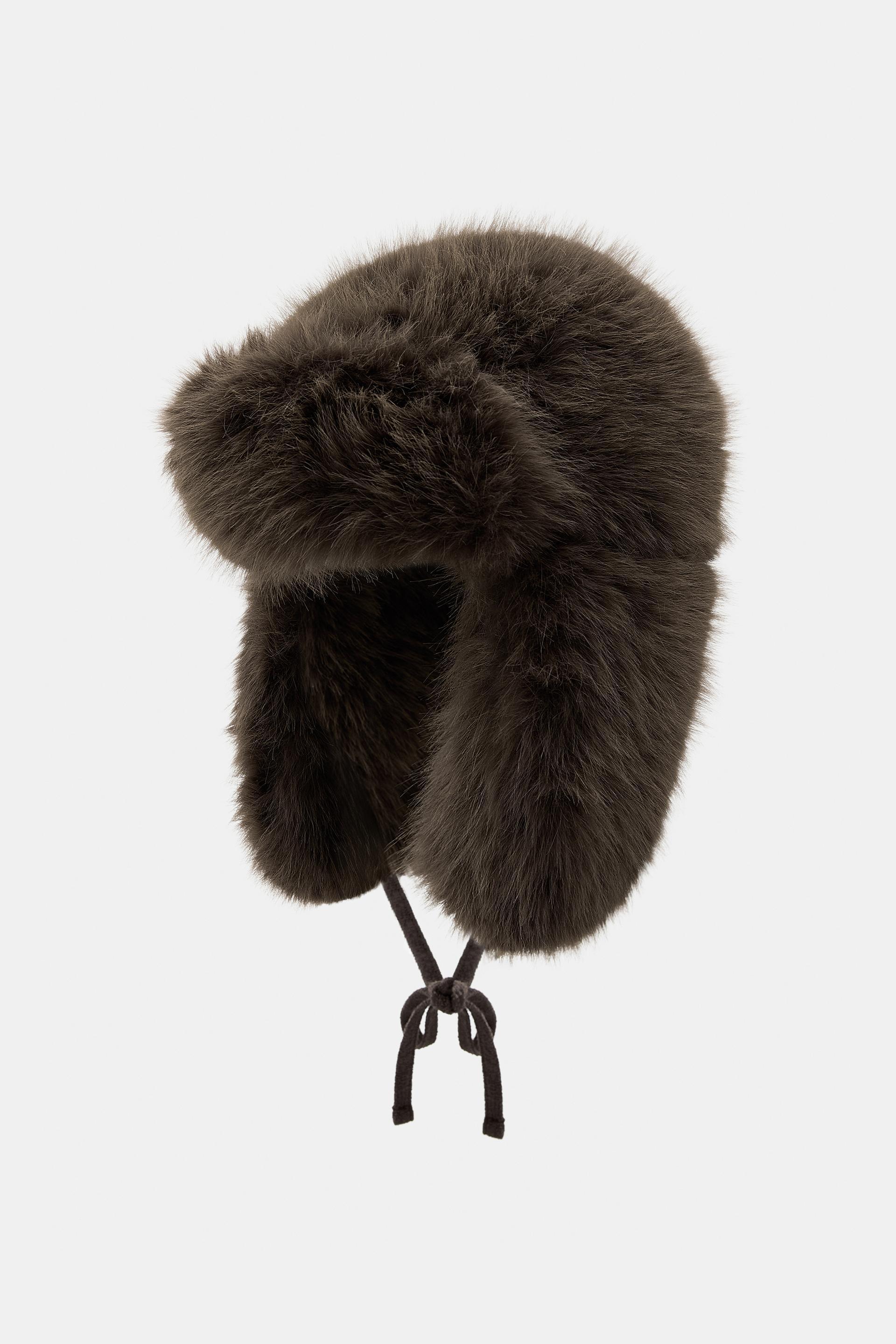 AVIATOR HAT WITH FAUX FUR by ZARA
