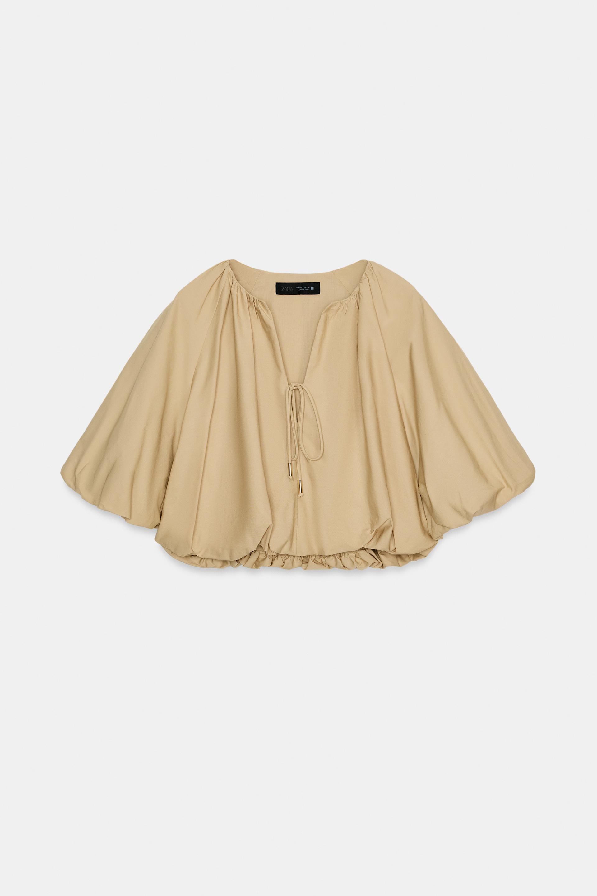 BALLOON POPLIN TOP by ZARA