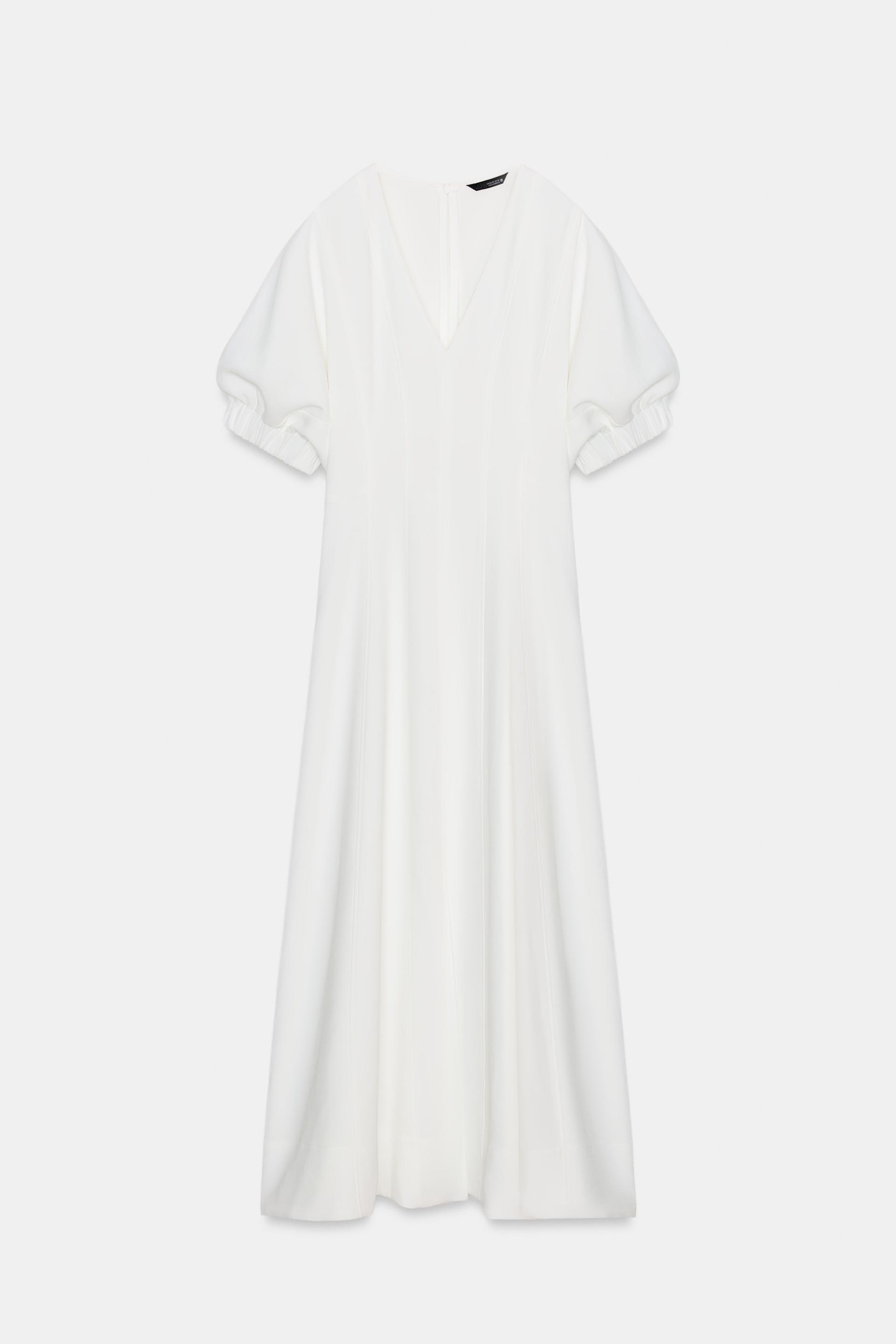 BALLOON SLEEVE MIDI DRESS by ZARA
