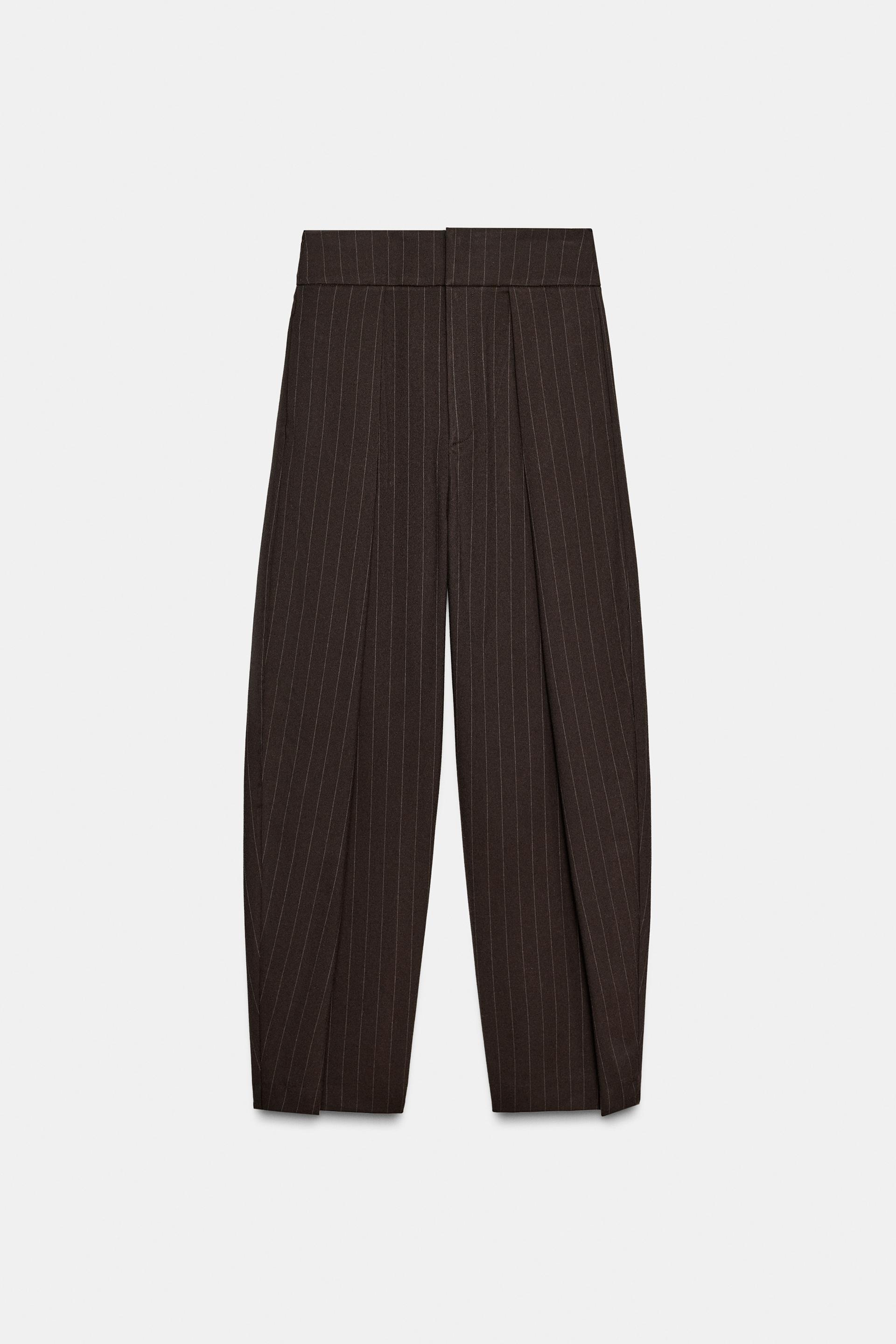 BALLOON STRIPED PLEATED PANTS by ZARA
