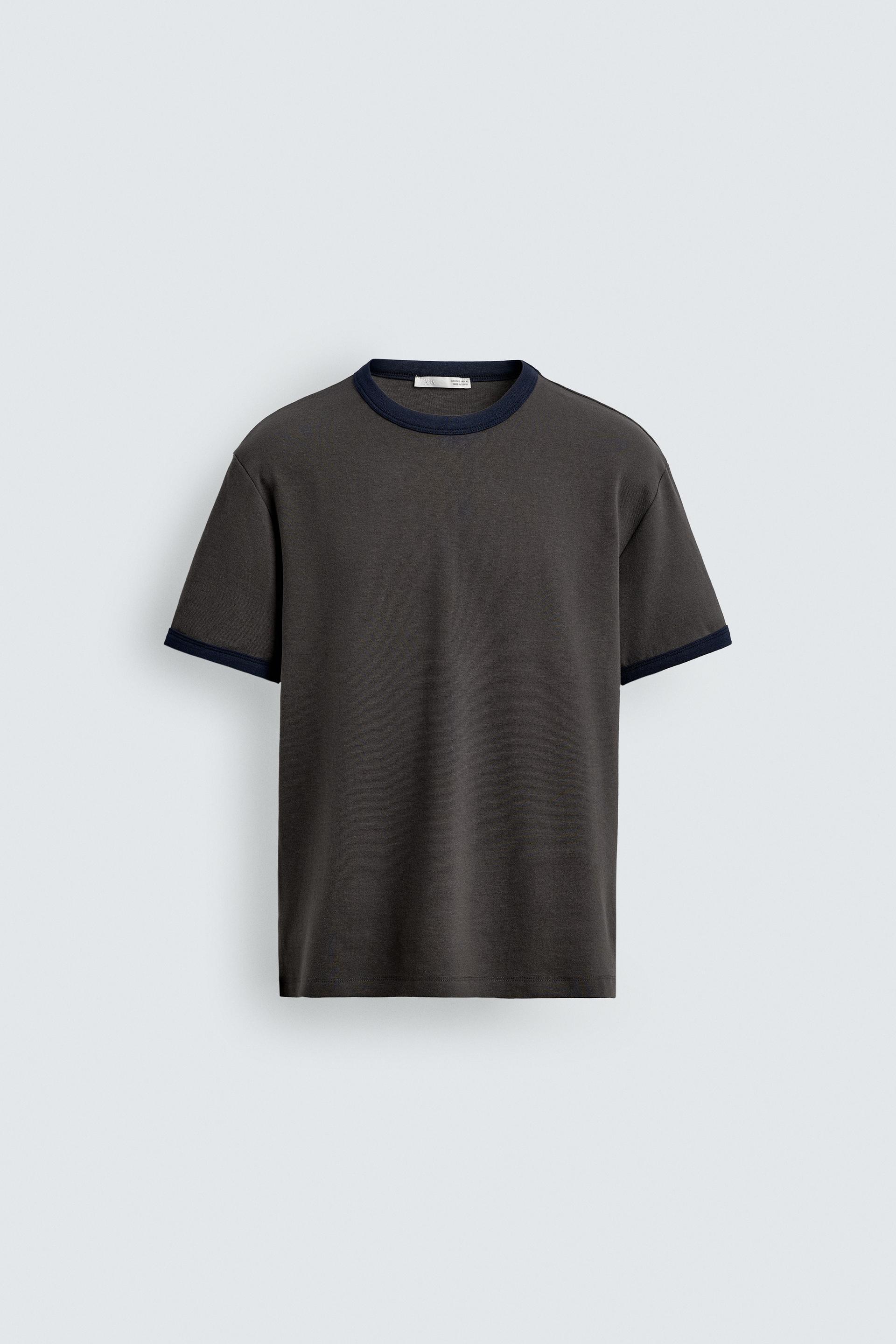 BASIC CONTRAST RIB T-SHIRT by ZARA
