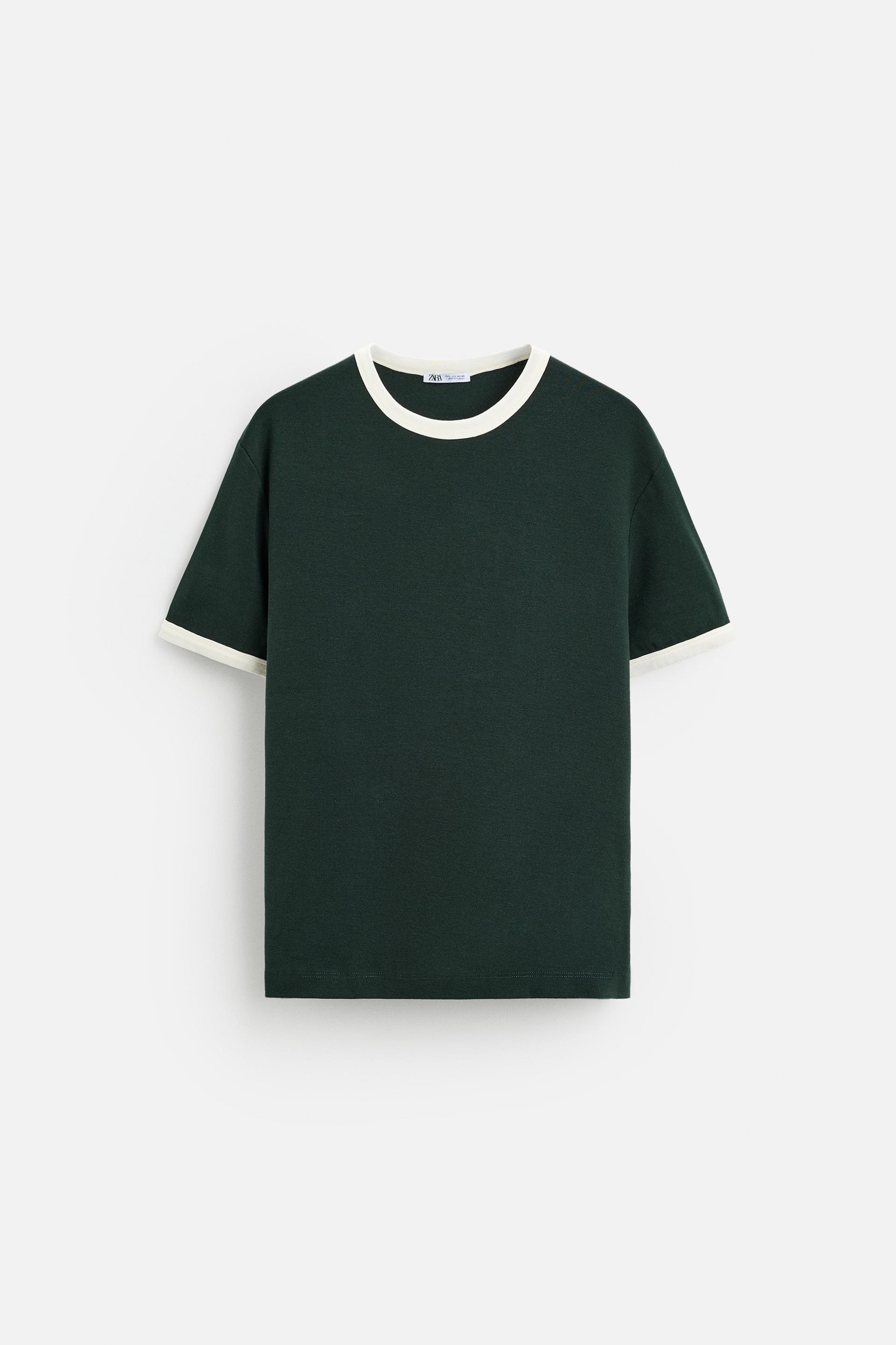 BASIC CONTRAST RIB T-SHIRT by ZARA