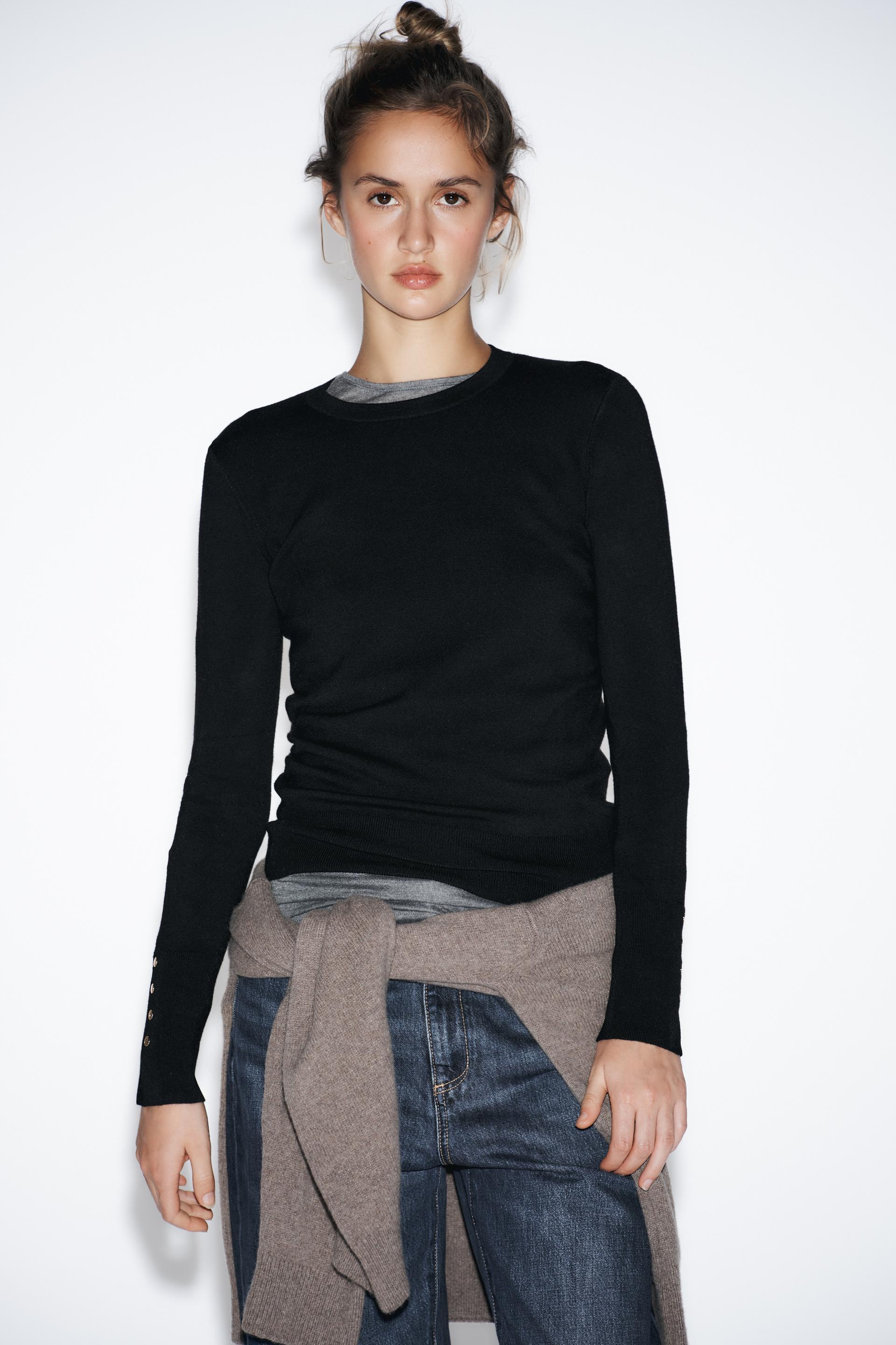 BASIC PLAIN KNIT SWEATER by ZARA