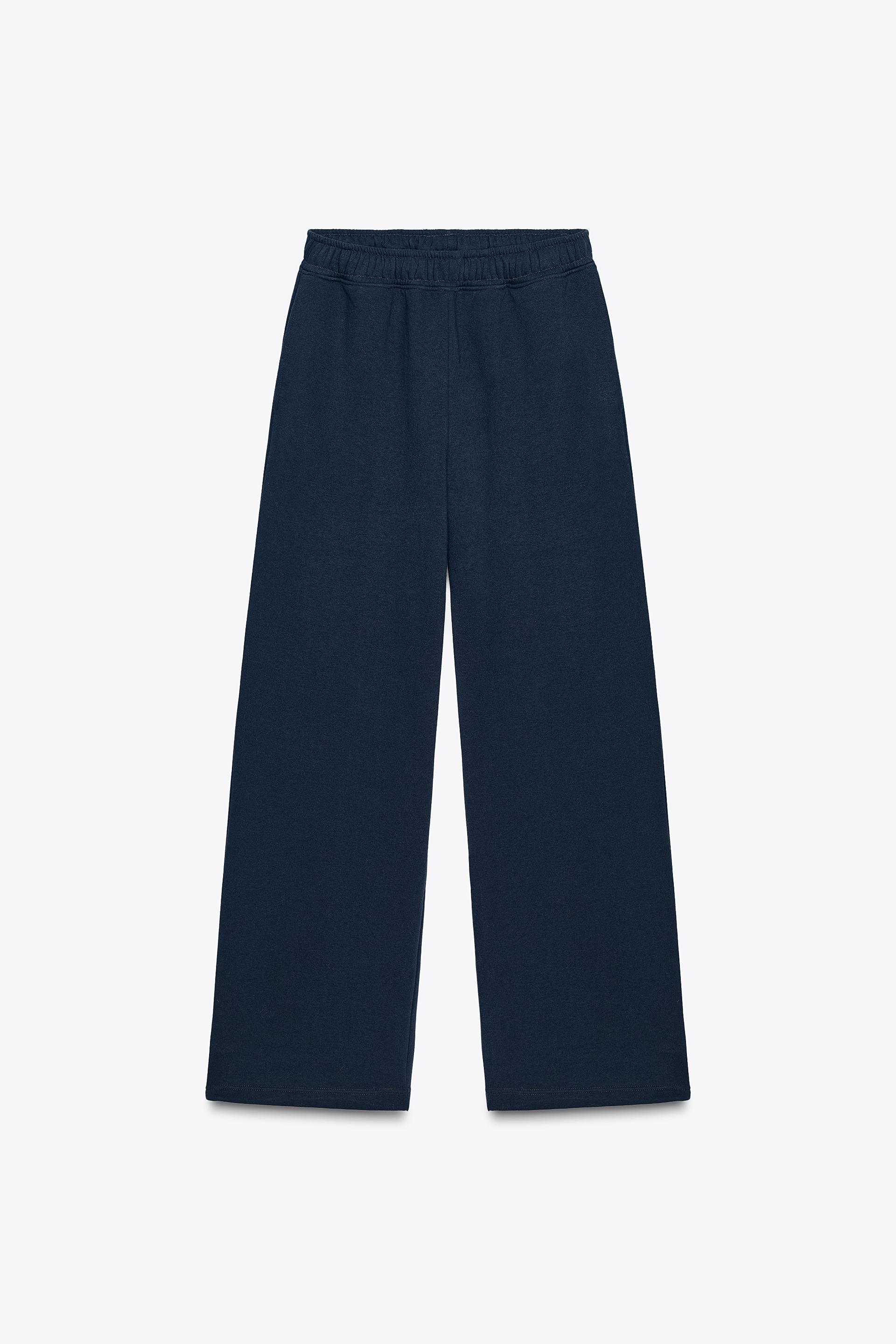 BASIC STRAIGHT-LEG PLUSH PANTS WITH ADJUSTABLE CUFFS by ZARA