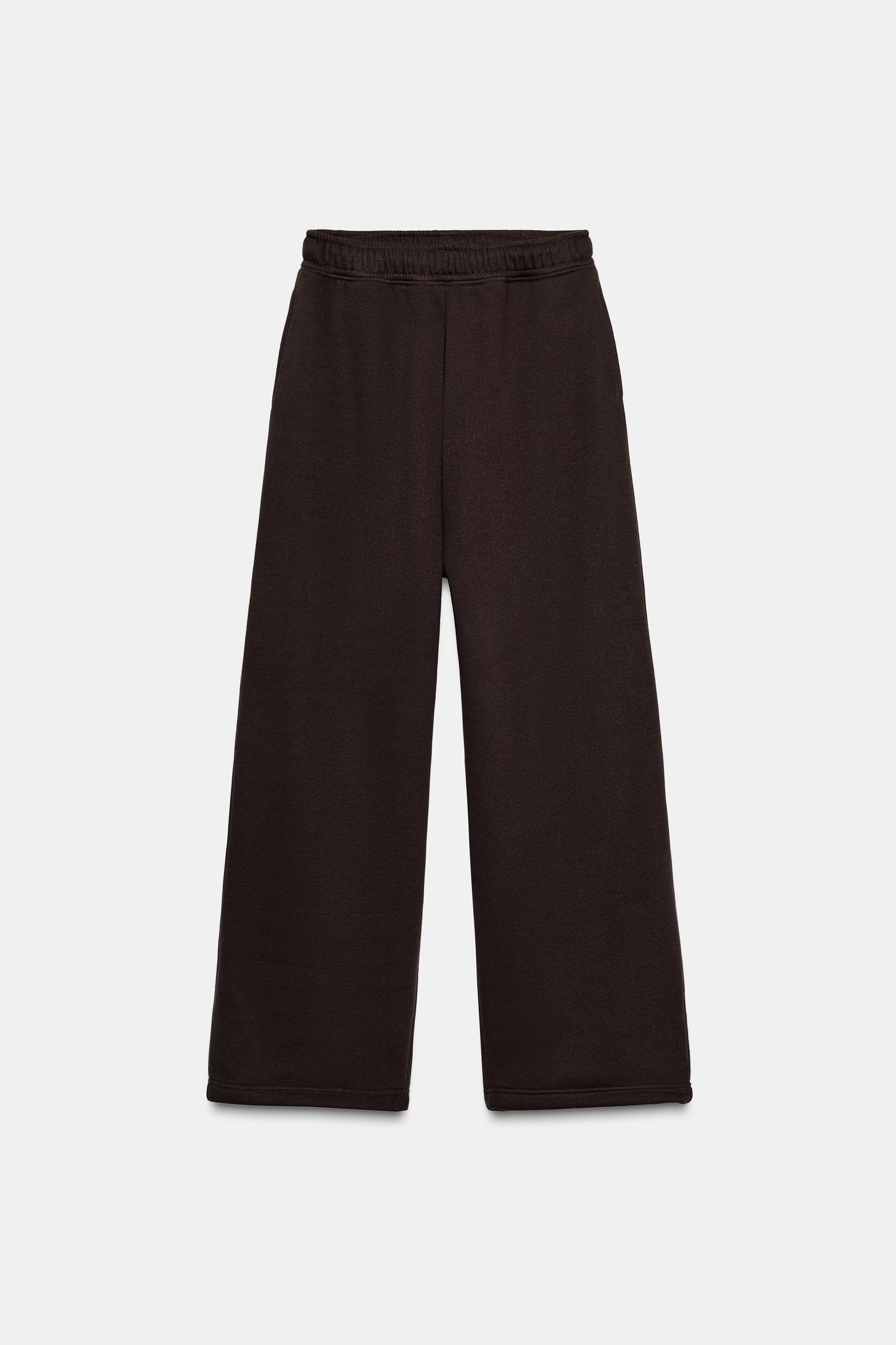 BASIC STRAIGHT-LEG PLUSH PANTS WITH ADJUSTABLE CUFFS by ZARA