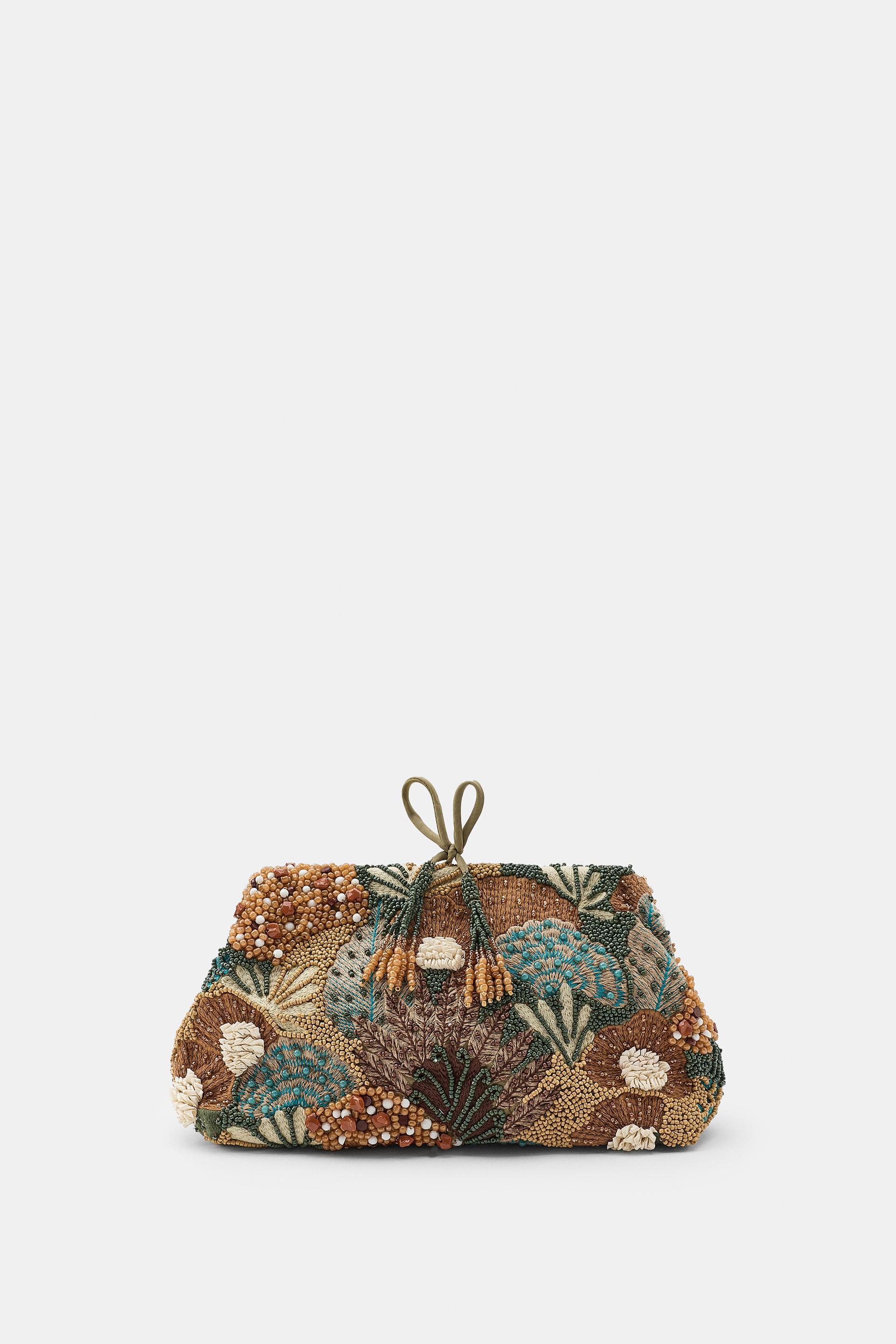 BEADED EMBROIDERED CLUTCH by ZARA
