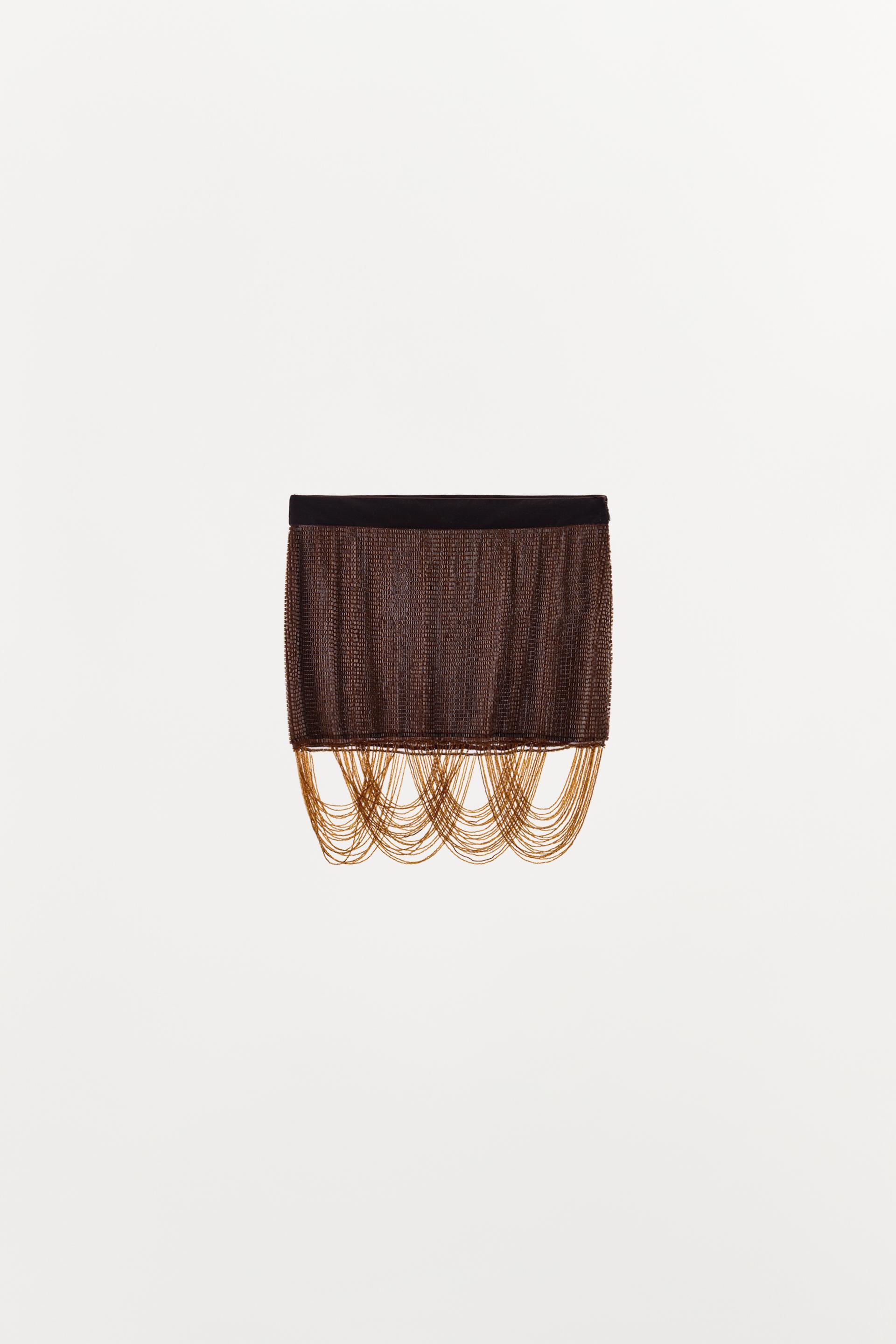 BEADED FRINGE MINI SKIRT by ZARA