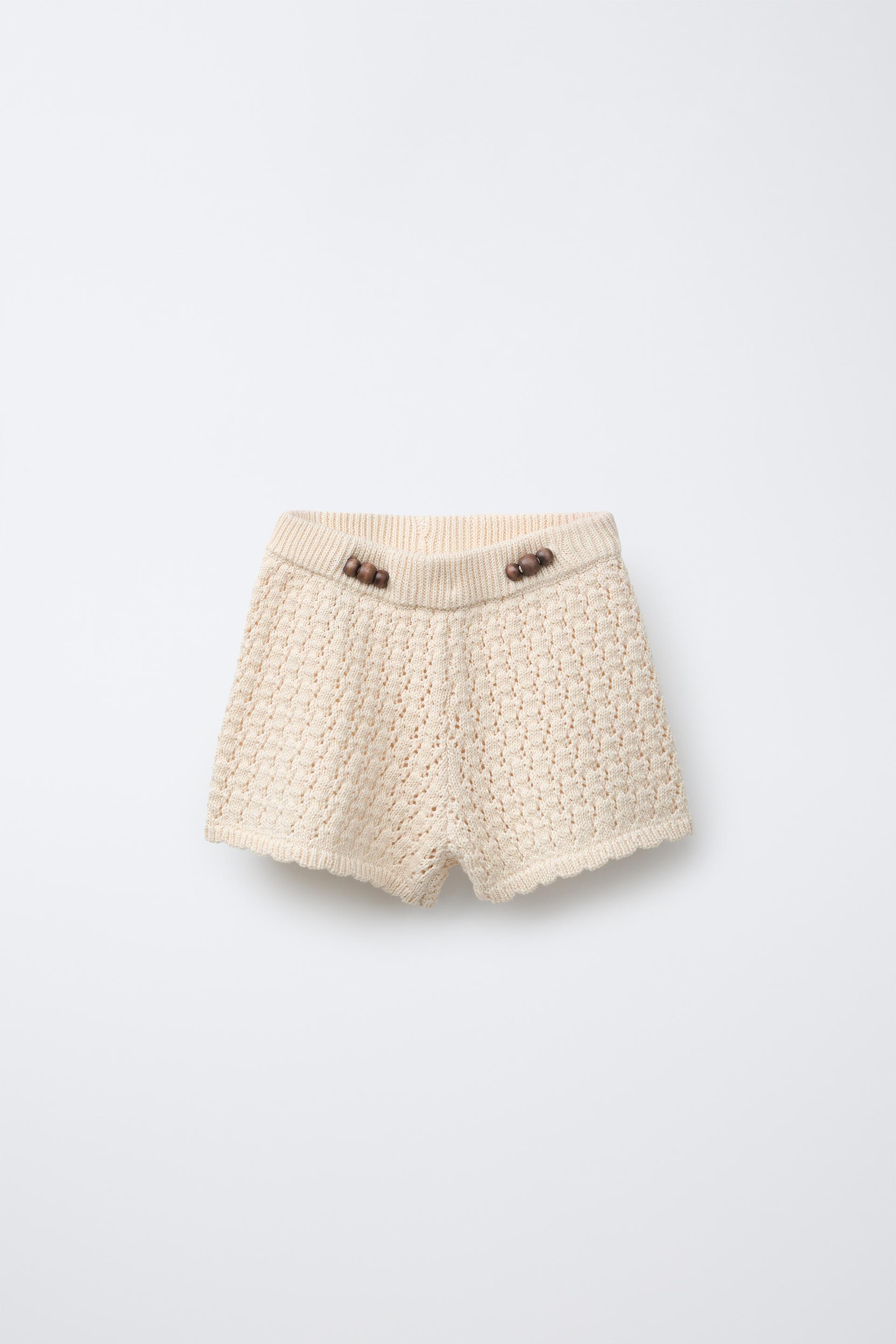 BEADED KNIT SHORTS by ZARA