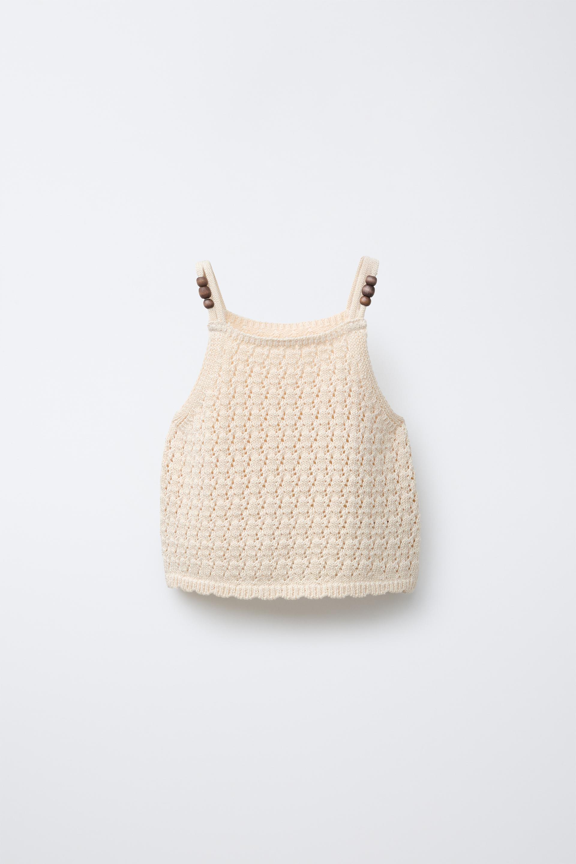 BEADED KNIT TOP by ZARA