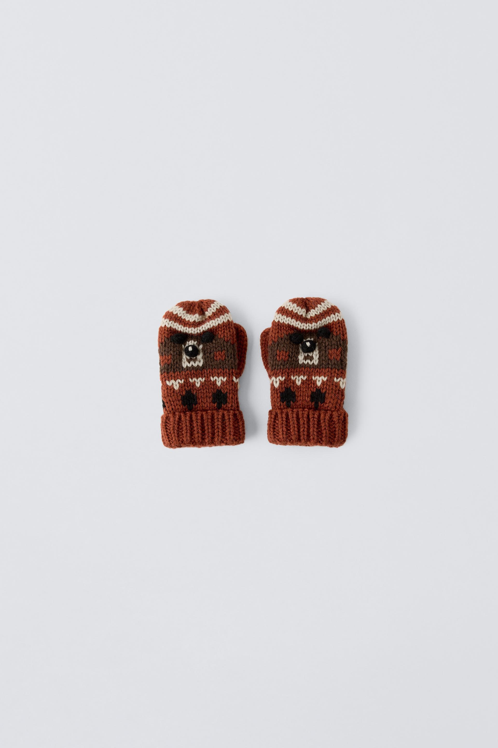 BEAR KNIT MITTENS by ZARA