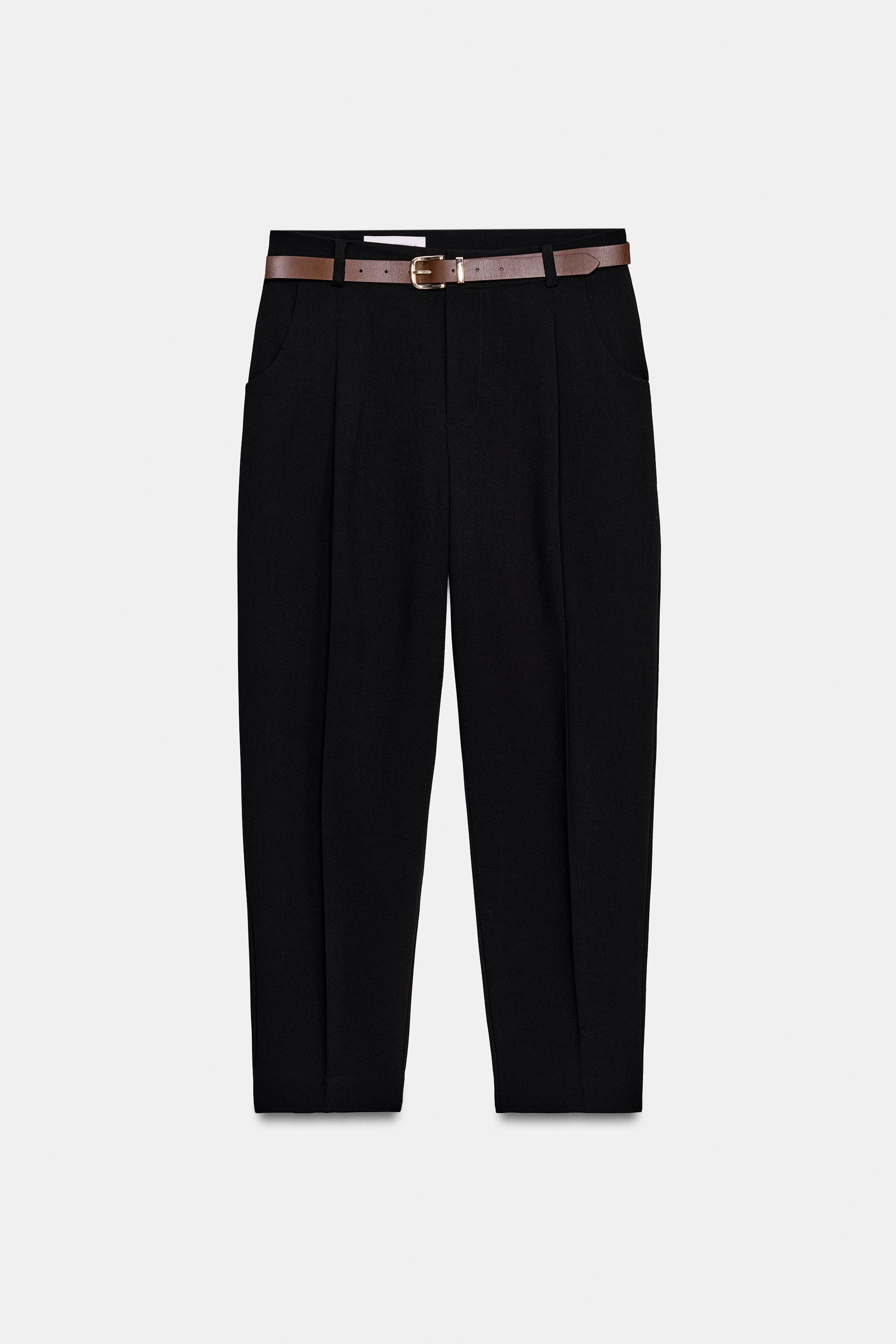BELTED ANKLE PANTS by ZARA